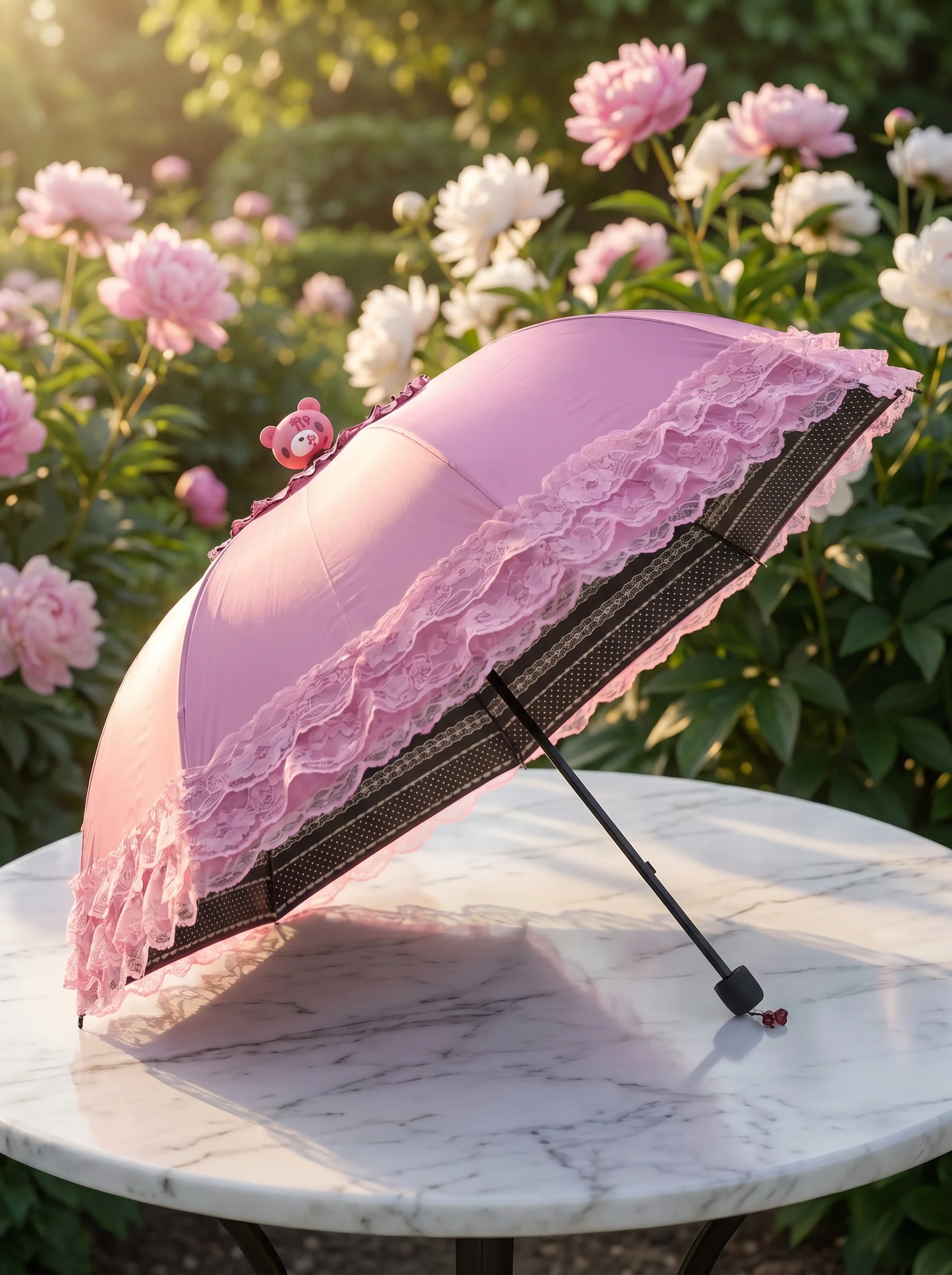 Cute Bear Pink/Black Lolita Lace Umbrella Gothic Princess Parasol Anti-UV Rainproof Folding Sun Umbrella for Women
Cute Bear Pink/Black Lolita Lace Umbrella Gothic Princess Parasol Anti-UV Rainproof Folding Sun Umbrella for Women