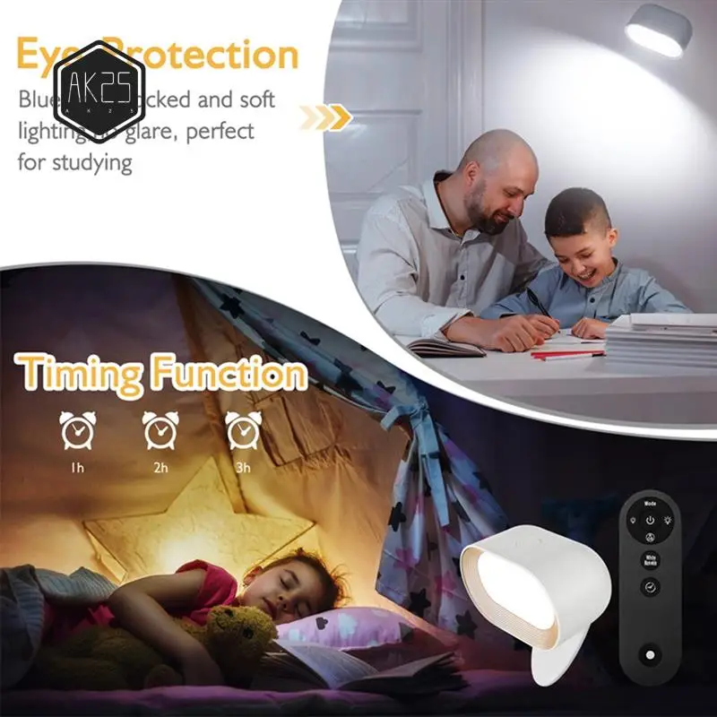 AK25-LED Wall Light Rechargeable 360° Rotatable Lamp 5 Brightness Levels RGB Night Light Touch And Remote-Control
AK25-LED Wall Light Rechargeable 360° Rotatable Lamp 5 Brightness Levels RGB Night Light Touch And Remote-Control