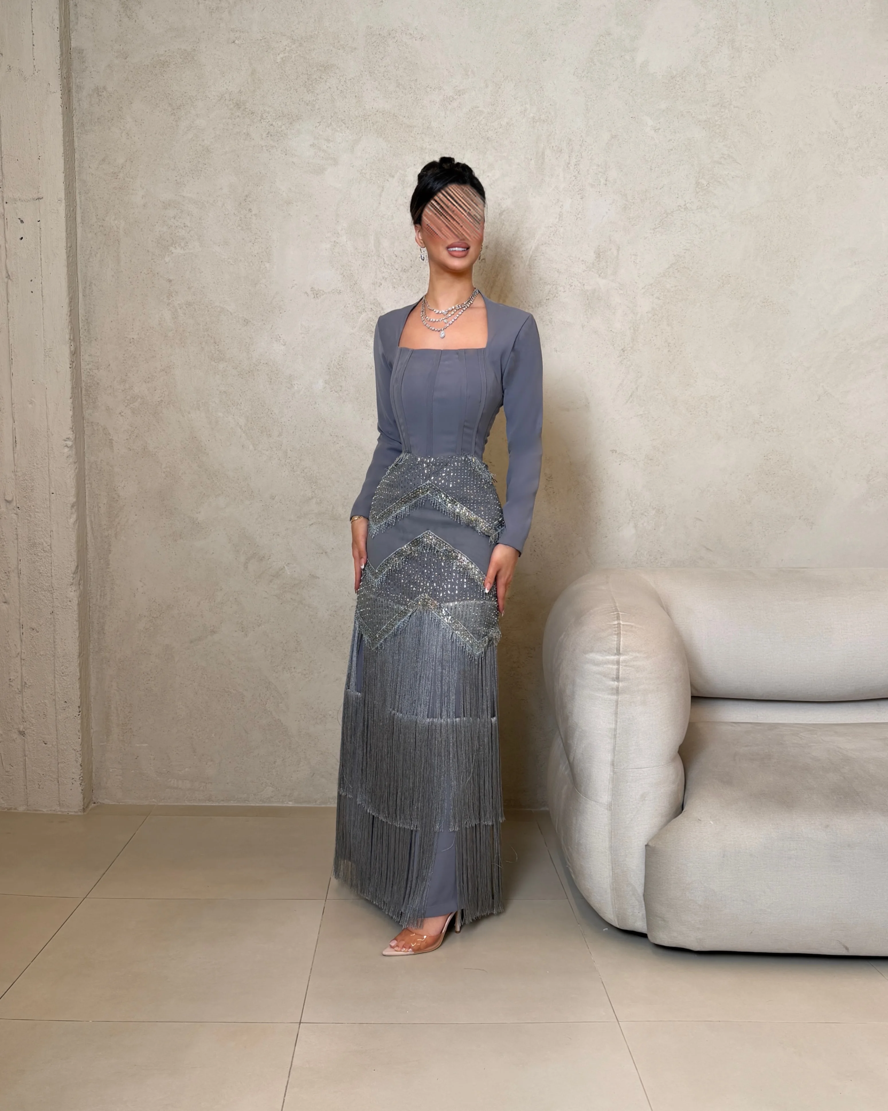 Aunber Customized Luxury Sheath Evening Dresses Long Sleeves Handmade Sequined Beads Crystal Tassel Formal Occasion Gowns
Aunber Customized Luxury Sheath Evening Dresses Long Sleeves Handmade Sequined Beads Crystal Tassel Formal Occasion Gowns
