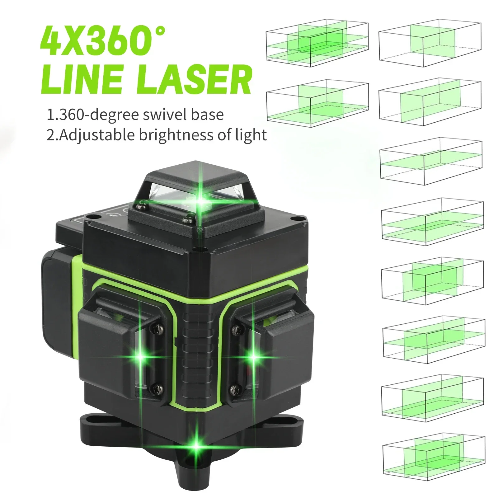16 Line 4D Laser Level 360°Self-leveling Horizontal and Vertical Cross Super Powerful Green Laser Beams Long endurance
16 Line 4D Laser Level 360°Self-leveling Horizontal and Vertical Cross Super Powerful Green Laser Beams Long endurance