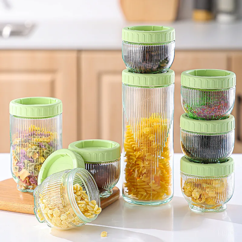 LLMM Stackable Glass Storage Jar with Lid Cat's Paw Glass Sealed Jar Kitchen Snacks Dried Fruit Food
LLMM Stackable Glass Storage Jar with Lid Cat's Paw Glass Sealed Jar Kitchen Snacks Dried Fruit Food