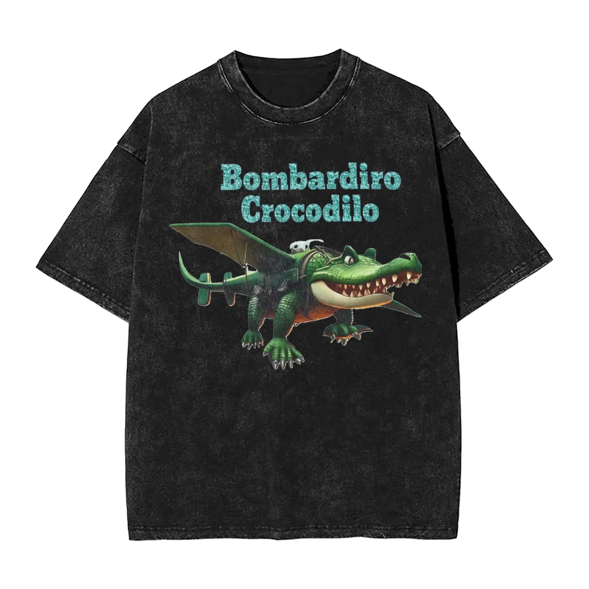 Funny Bombardiro Crocodilo Meme Washed T Shirt Vintage Streetwear Men Women Loose Tee T-Shirts 100% Cotton
Funny Bombardiro Crocodilo Meme Washed T Shirt Vintage Streetwear Men Women Loose Tee T-Shirts 100% Cotton