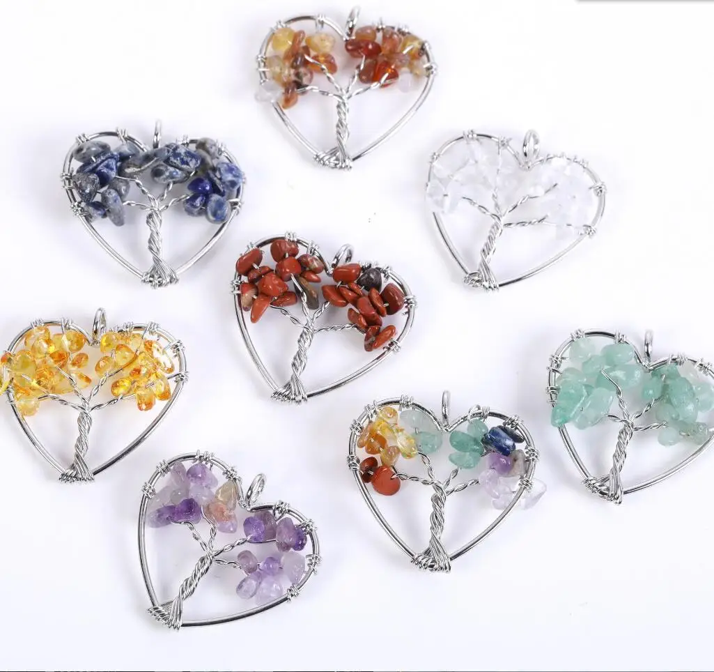 1PC Tree of Life Natural Stone Pendant Necklace Heart Shape Colorful Gravel Pendant Charms for Women Jewerly 30mm F1680
1PC Tree of Life Natural Stone Pendant Necklace Heart Shape Colorful Gravel Pendant Charms for Women Jewerly 30mm F1680