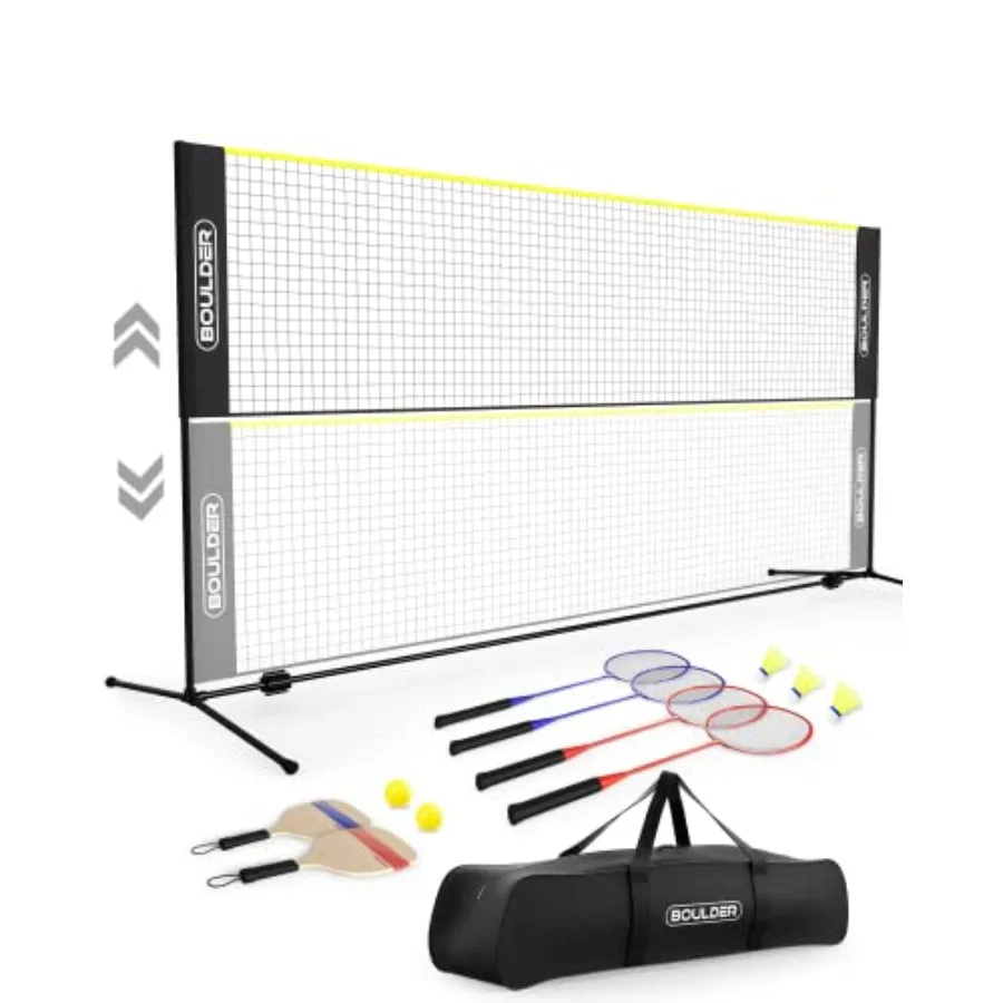 Sports All-in-One Pickleball Badminton Set for outdoor and indoor use durable steel frame net with polyester mesh black-silver
Sports All-in-One Pickleball Badminton Set for outdoor and indoor use durable steel frame net with polyester mesh black-silver