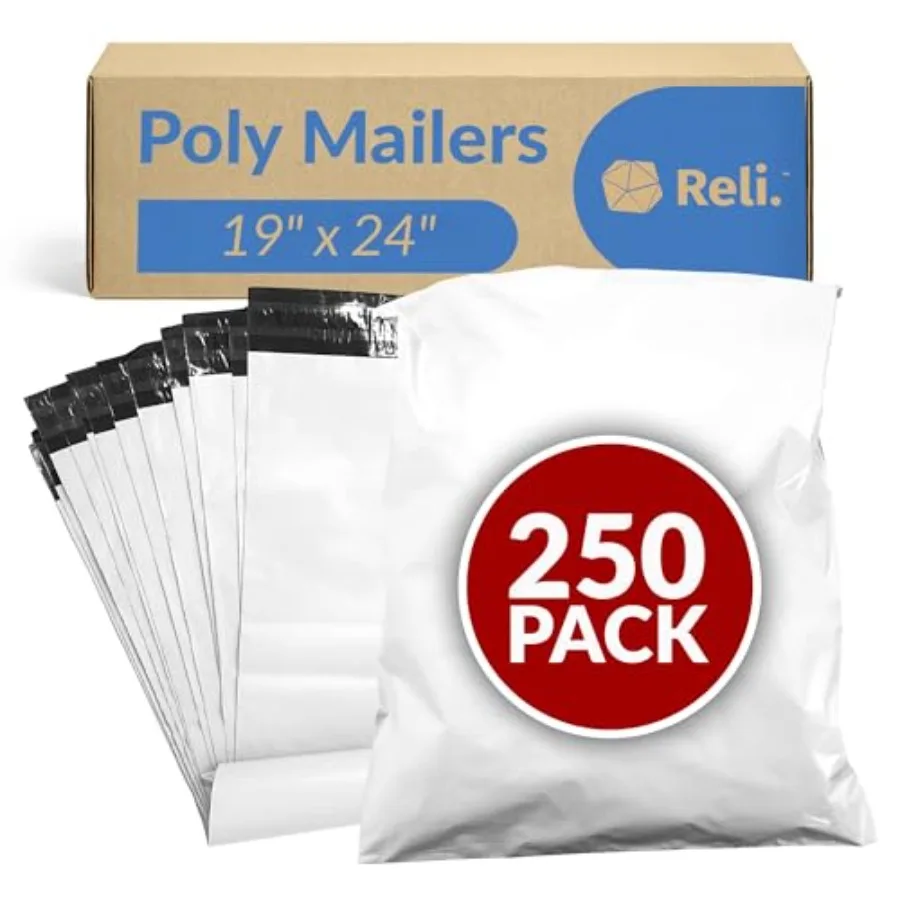 Poly Mailers 19x24 250 Pcs Bulk Large Poly Mailers/Shipping Bags Plastic Mailing Bags/Poly Bags for Shipping Non-Padded Polymai
Poly Mailers 19x24 250 Pcs Bulk Large Poly Mailers/Shipping Bags Plastic Mailing Bags/Poly Bags for Shipping Non-Padded Polymai