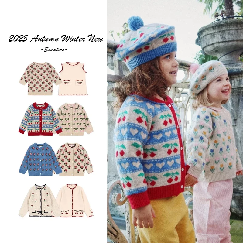 2025 Winter New KS Brand Children's Clothing Cherry Pattern Knitted Sweater Dress Baby Girl Knitted Skirt Coat Shawl Berry Hat
2025 Winter New KS Brand Children's Clothing Cherry Pattern Knitted Sweater Dress Baby Girl Knitted Skirt Coat Shawl Berry Hat