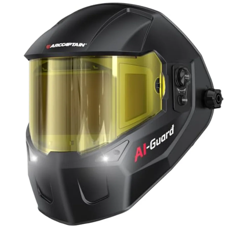 Intelligent Auto-Shade Welding Helmet, 180° Panoramic Auto-Darkening Hood with Internal Display, True Color 1/1/1/1, Memory and
Intelligent Auto-Shade Welding Helmet, 180° Panoramic Auto-Darkening Hood with Internal Display, True Color 1/1/1/1, Memory and