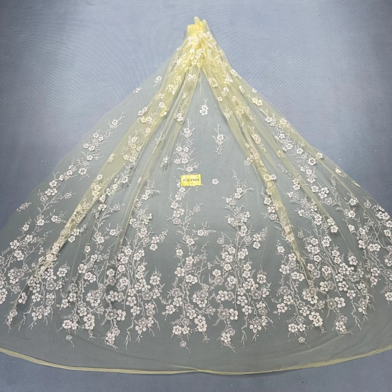 5 ярдов желтой модной ткани для свадебного платья с узором и золотым сетчатым кружевом, 150 см, тюль с золотым напылением для свадебных торжеств
5 ярдов желтой модной ткани для свадебного платья с узором и золотым сетчатым кружевом, 150 см, тюль с золотым напылением для свадебных торжеств