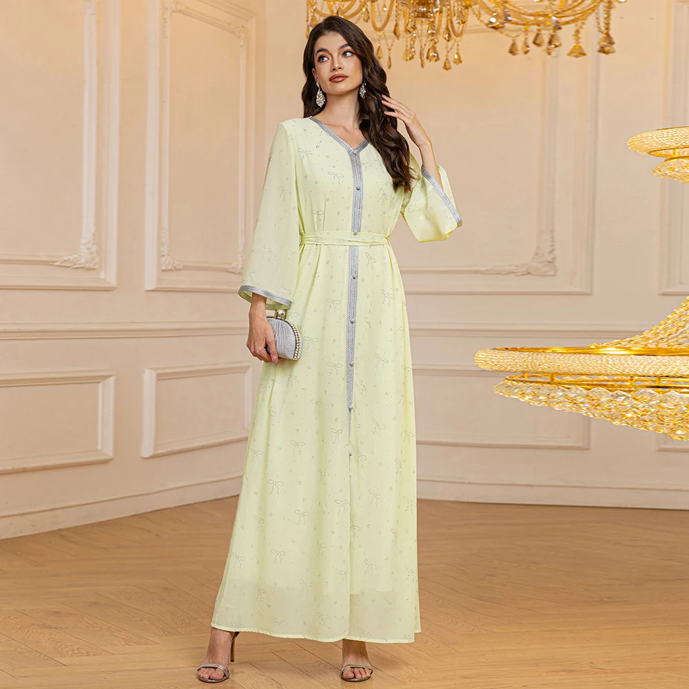Light Yellow Muslim Women's Clothing Islamic Wear Elegant Outfit For Veiled Female Uae Dress Summer Chiffon Skirt Long Dresses
Light Yellow Muslim Women's Clothing Islamic Wear Elegant Outfit For Veiled Female Uae Dress Summer Chiffon Skirt Long Dresses