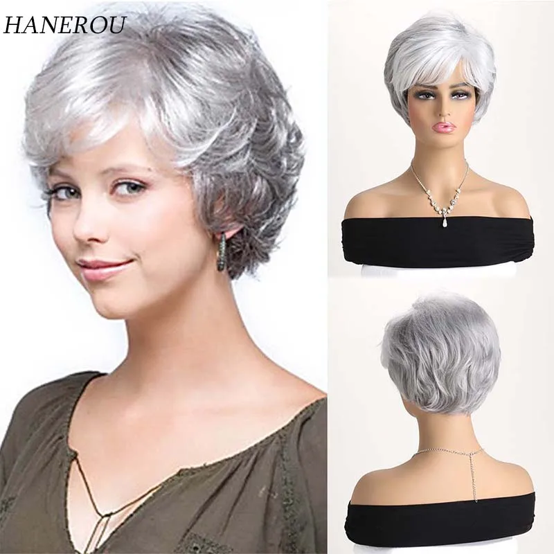 Lady Synthetic Short Silver White Pixie Cut Wigs With Bangs for Women Hairstyle Women Daily Cosplay Realistic Looking Hair Wigs
Lady Synthetic Short Silver White Pixie Cut Wigs With Bangs for Women Hairstyle Women Daily Cosplay Realistic Looking Hair Wigs