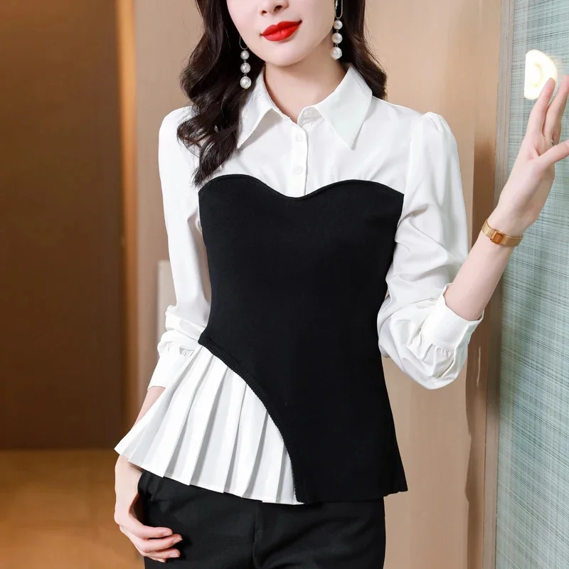 Chic and Elegant Office Ladies Fake 2pcs Bouse Set 2025 Summer Autumn Long Sleeve Female Slim Tunic Casual Blouse for Women
Chic and Elegant Office Ladies Fake 2pcs Bouse Set 2025 Summer Autumn Long Sleeve Female Slim Tunic Casual Blouse for Women