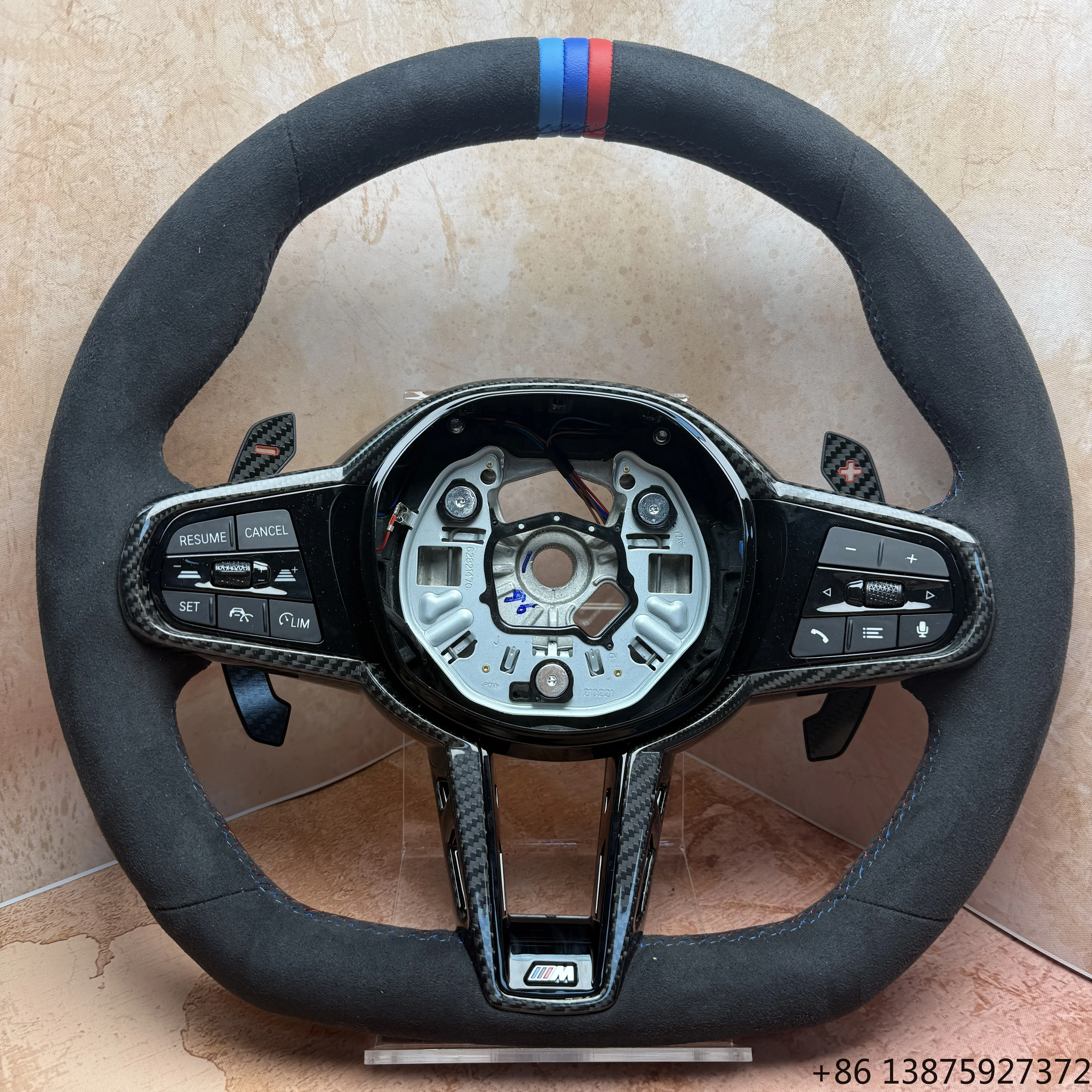 Full alcantara with Tri-colour Stripe Steering Wheel for G20 G22 G30 G31 M2 G87 M3 G80 M4 G82 G42 M5 F90 F80 F82 F95 X3M
Full alcantara with Tri-colour Stripe Steering Wheel for G20 G22 G30 G31 M2 G87 M3 G80 M4 G82 G42 M5 F90 F80 F82 F95 X3M