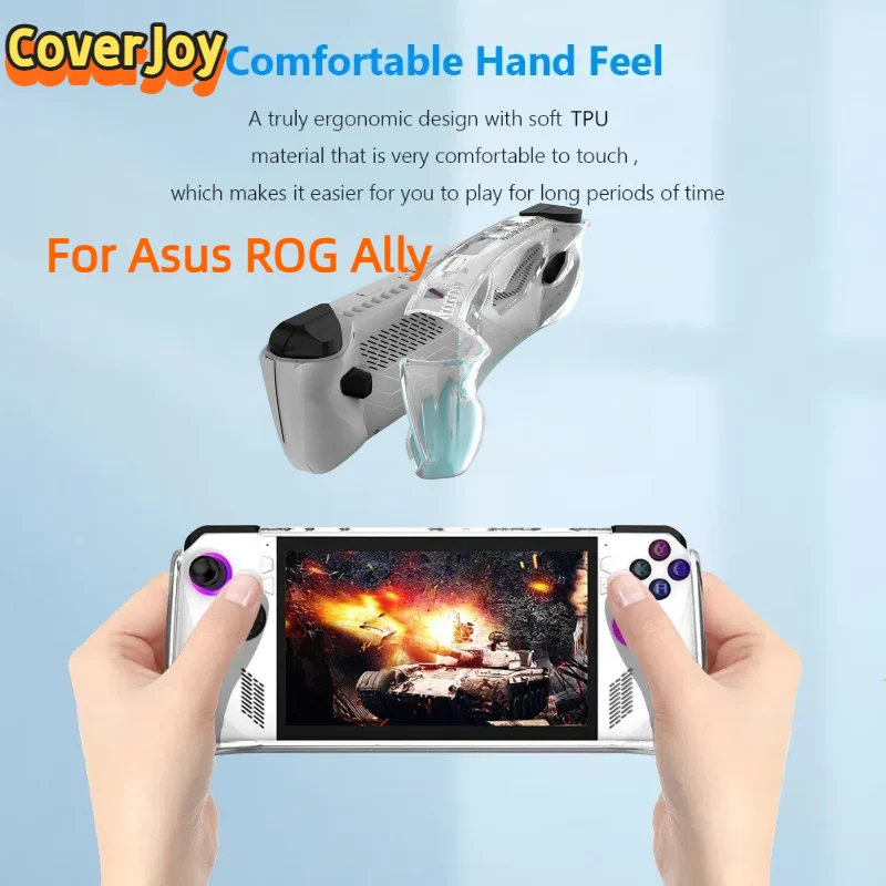 CoverJoy прозрачный чехол для ASUS ROG Ally, эргономичный силиконовый защитный чехол, противоударная задняя крышка, игровые аксессуары 
CoverJoy прозрачный чехол для ASUS ROG Ally, эргономичный силиконовый защитный чехол, противоударная задняя крышка, игровые аксессуары