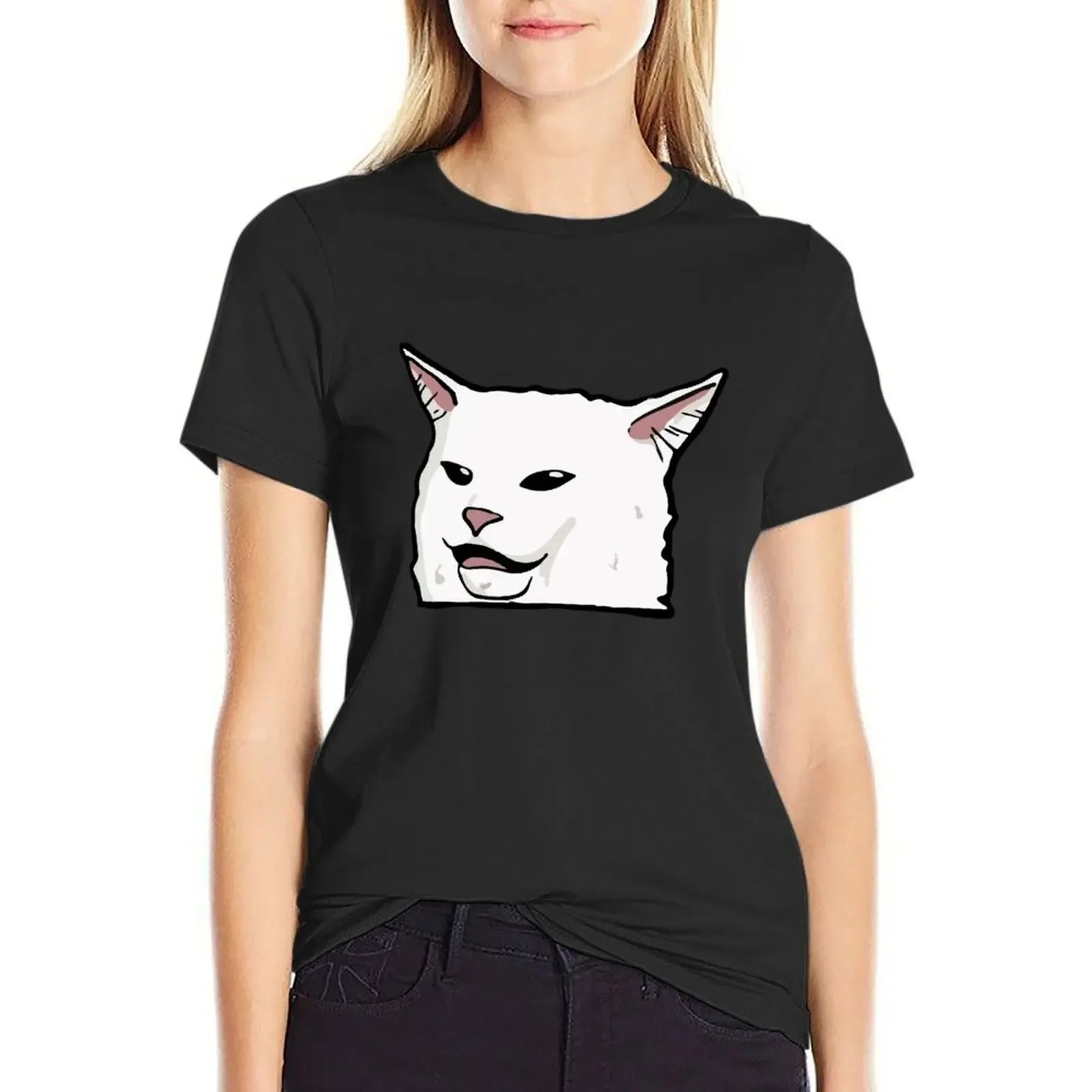 Футболка с надписью Cat Meme, простые женские спортивные топы для болельщиков, футболки для женщин, свободный крой
Футболка с надписью Cat Meme, простые женские спортивные топы для болельщиков, футболки для женщин, свободный крой