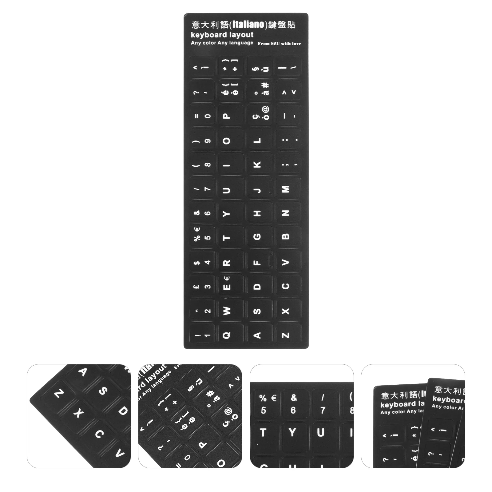 10Pcs Italian Language Keyboard Stickers Black Background White Letters Replacement Keyboard Skin Laptop Multi Language Computer
10Pcs Italian Language Keyboard Stickers Black Background White Letters Replacement Keyboard Skin Laptop Multi Language Computer