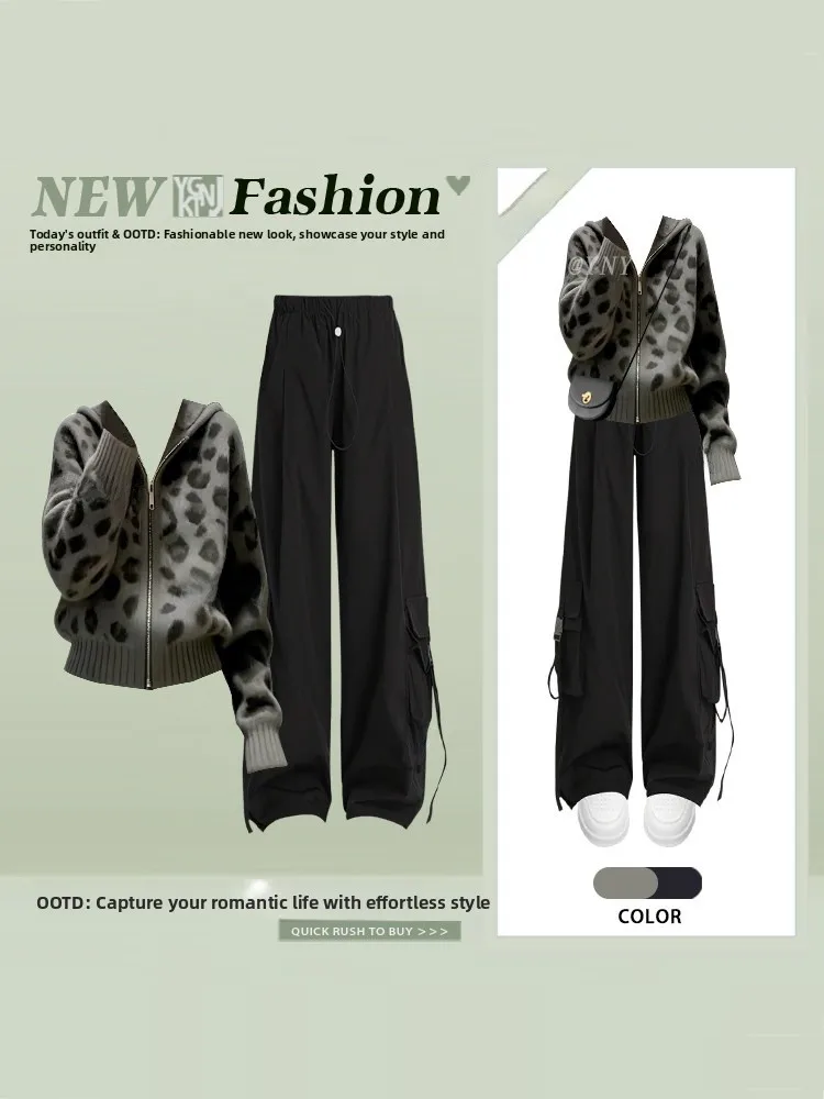 Sweet And Cool Knitted Cardigan And Work Pants Set for Women High Waist Long Sve Winter Faion Ensemble Casual Chic Sle
Sweet And Cool Knitted Cardigan And Work Pants Set for Women High Waist Long Sve Winter Faion Ensemble Casual Chic Sle