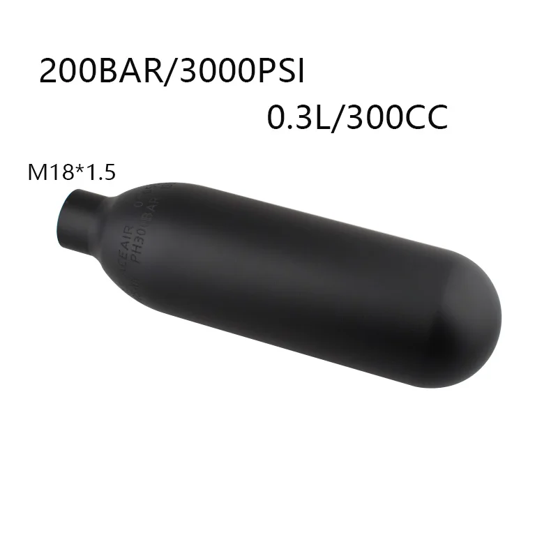 HPA M18*1.5 Scuba 0.3L Air Tank Soft 200BAR 3000PSI Black Aluminum Gas Cylinder CO2 Soda Water Stream Station Diving Accesories
HPA M18*1.5 Scuba 0.3L Air Tank Soft 200BAR 3000PSI Black Aluminum Gas Cylinder CO2 Soda Water Stream Station Diving Accesories