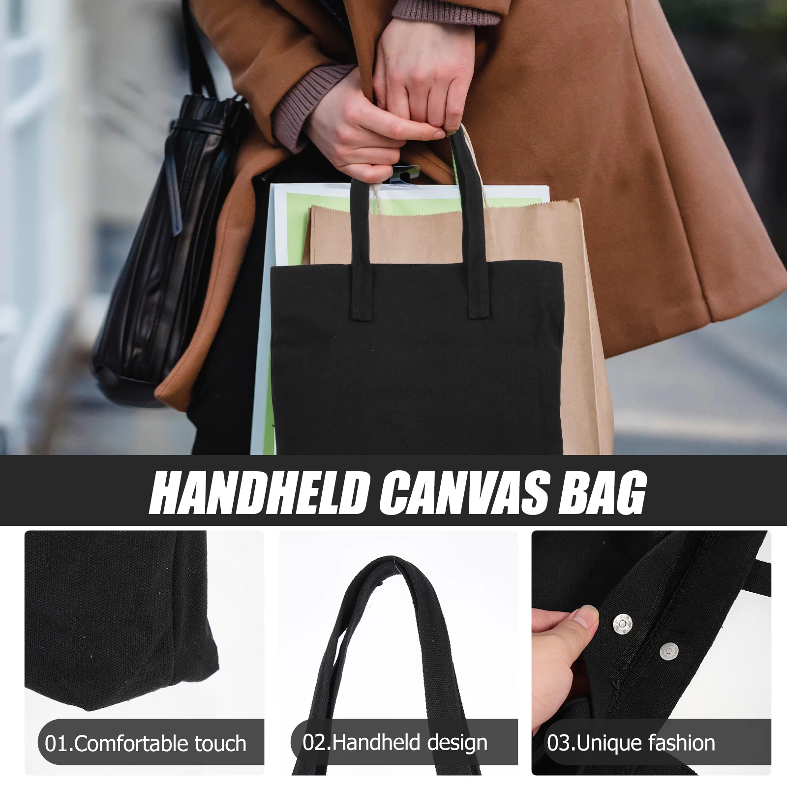 One-shoulder Canvas Bag Utility Reusable Tote Handbag Shopping Travel Bags Large Single-shoulder Woman
One-shoulder Canvas Bag Utility Reusable Tote Handbag Shopping Travel Bags Large Single-shoulder Woman