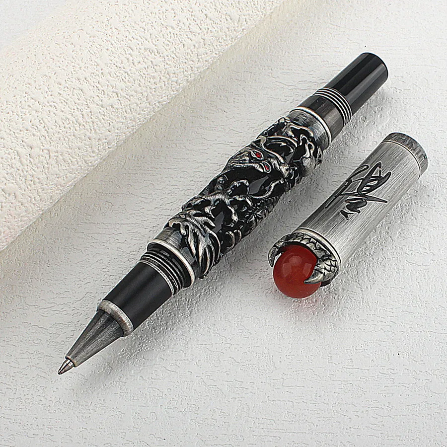 Jinhao винтажная резьба по металлу, тиснение, древнее серебро, тяжелая шариковая ручка-ролик, профессиональные офисные канцелярские принадлежности
Jinhao винтажная резьба по металлу, тиснение, древнее серебро, тяжелая шариковая ручка-ролик, профессиональные офисные канцелярские принадлежности