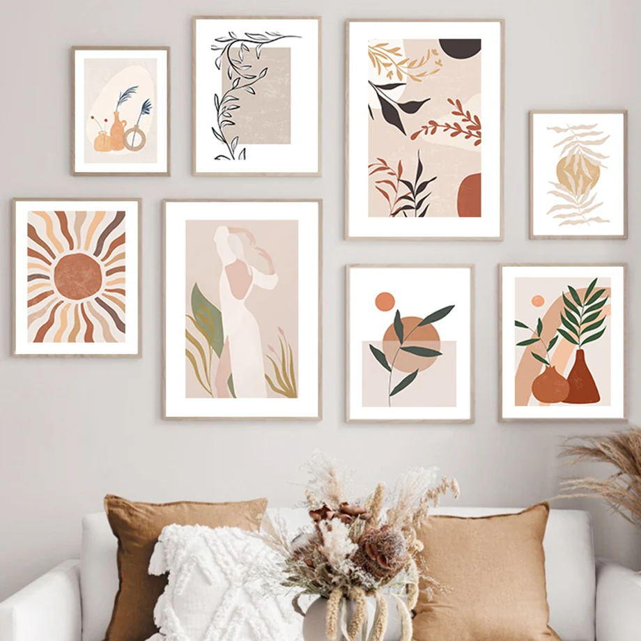 Boho Woman Vase Sun Leaf Minimalist Abstract Posters Wall Art Pictures Nordic Living Room Decor Prints Canvas Painting
Boho Woman Vase Sun Leaf Minimalist Abstract Posters Wall Art Pictures Nordic Living Room Decor Prints Canvas Painting