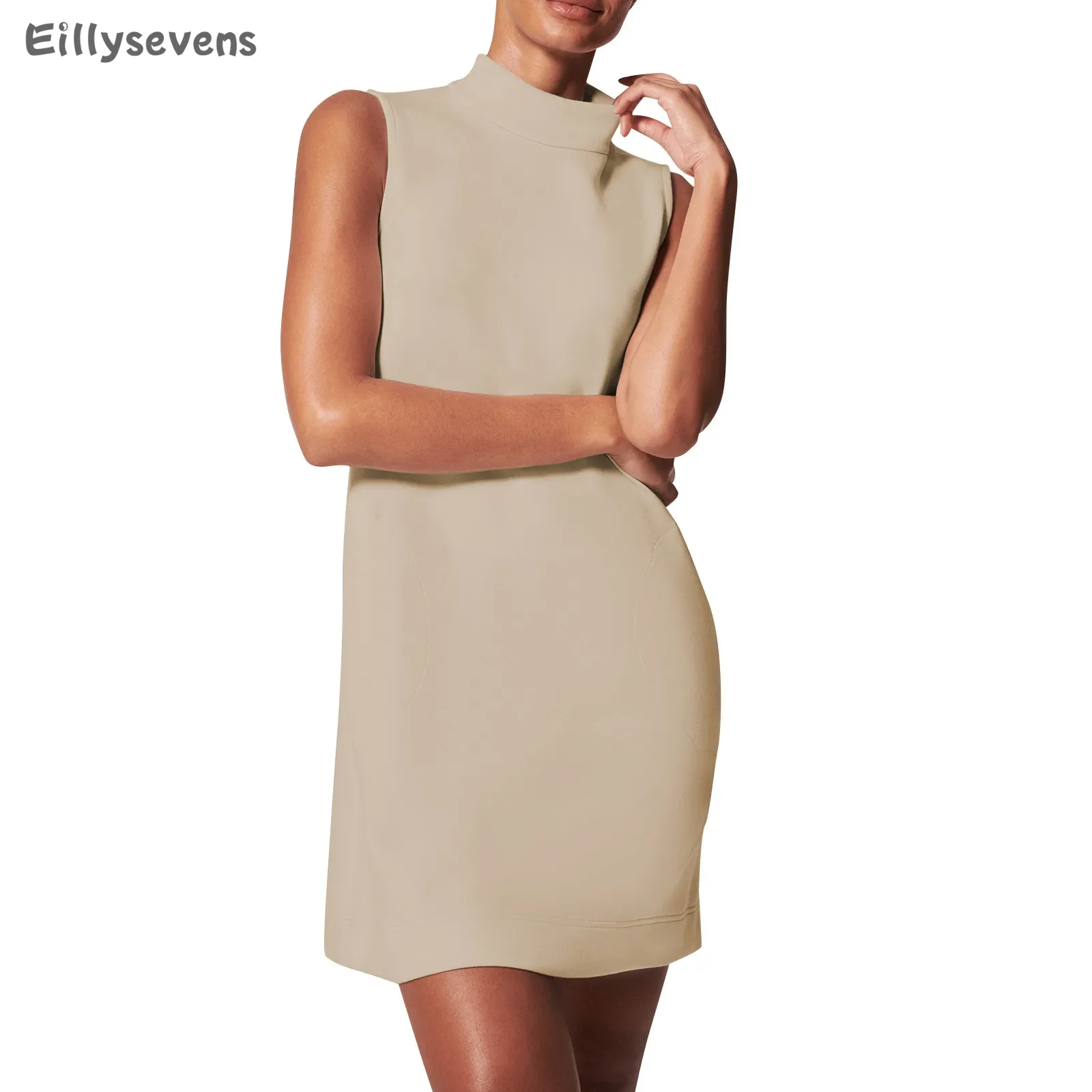 dresses for women Summer Casual Solid Color Sleeveless Stitching Half Turtleneck Dress Simple Versatile dresses vestidos curtos
dresses for women Summer Casual Solid Color Sleeveless Stitching Half Turtleneck Dress Simple Versatile dresses vestidos curtos