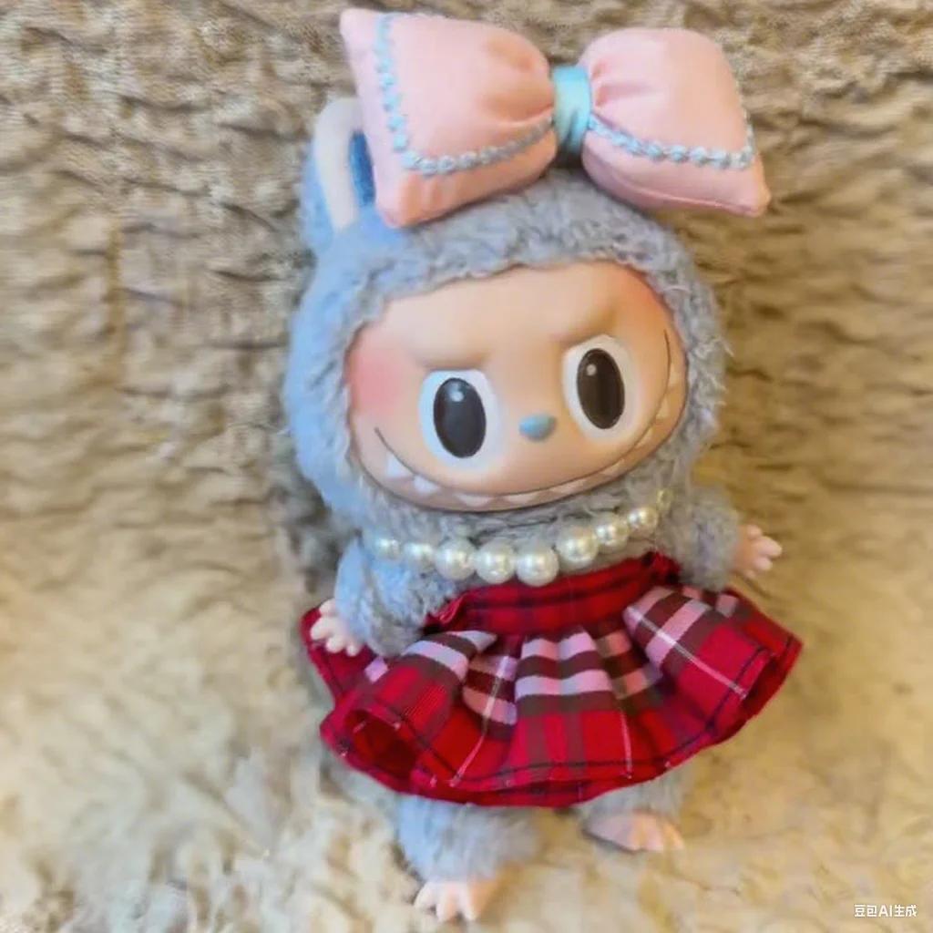 Clothes For Labubu Plaid Skirt Pearl Necklace Set Clothing Accessories Suitable For 15 Cm 17 Cm 1st To 3rd Generation 
Clothes For Labubu Plaid Skirt Pearl Necklace Set Clothing Accessories Suitable For 15 Cm 17 Cm 1st To 3rd Generation