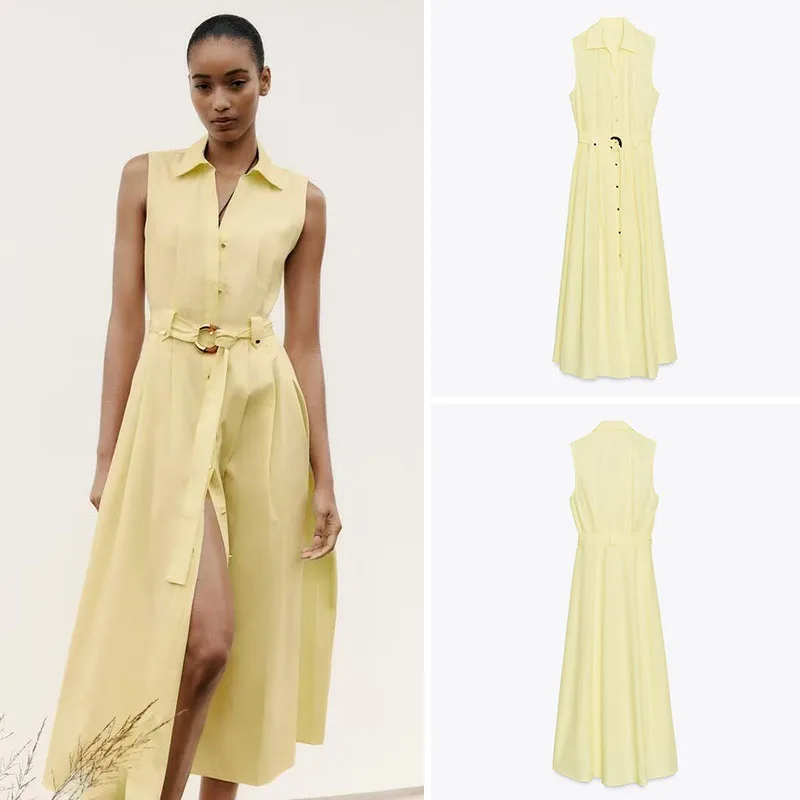 New Summer Casual Waist Belted Silk Midi Dress Women's Fashion ZA2025 18-25 Years Old Suitable 2025 Seasonal Clothing
New Summer Casual Waist Belted Silk Midi Dress Women's Fashion ZA2025 18-25 Years Old Suitable 2025 Seasonal Clothing