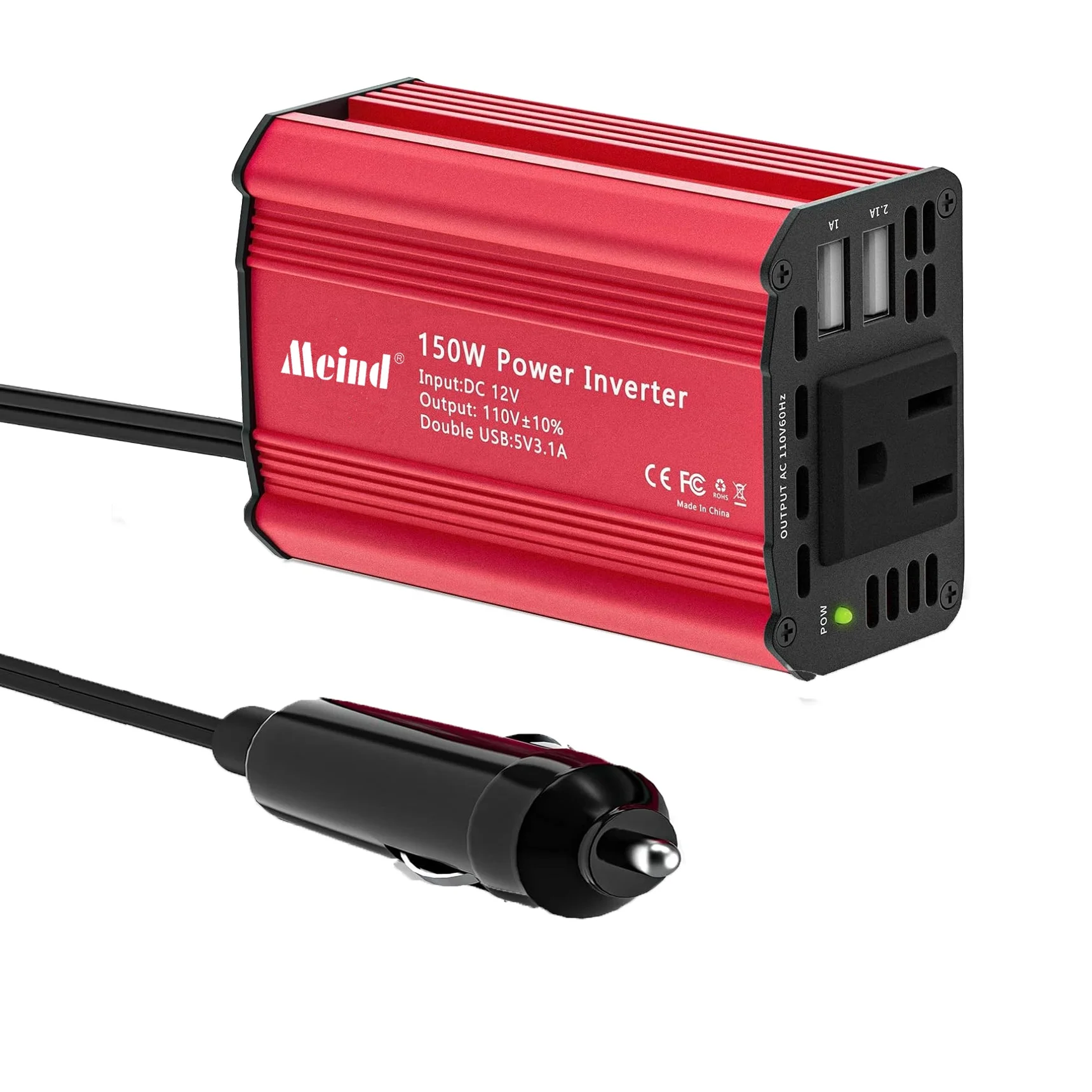 Small Car Power Inverter 150 Watt 12v 100v 110v 220v Dual 3.1A 5v 3.1A Dc Ac Sinewave Single Output 50Hz 60Hz
Small Car Power Inverter 150 Watt 12v 100v 110v 220v Dual 3.1A 5v 3.1A Dc Ac Sinewave Single Output 50Hz 60Hz