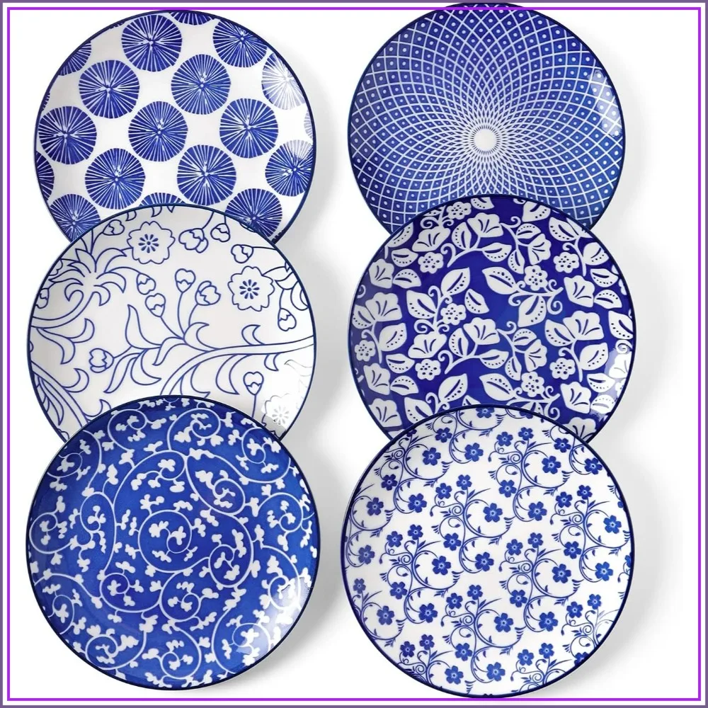 6 Inch Vintage Blue Dessert Plates Set of 6, Microwave & Dishwasher Safe
6 Inch Vintage Blue Dessert Plates Set of 6, Microwave & Dishwasher Safe