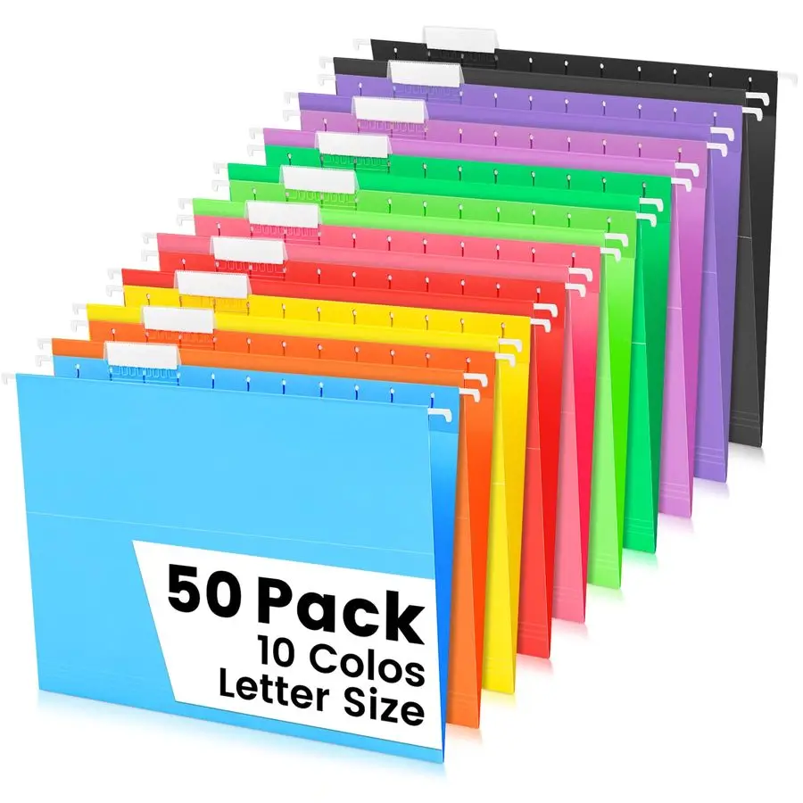 Assorted Hanging File Folders, Letter Size with 55 Transparent Label Cards, 60 Sticker Labels,1 5Cut TabsHome Office amp Filing
Assorted Hanging File Folders, Letter Size with 55 Transparent Label Cards, 60 Sticker Labels,1 5Cut TabsHome Office amp Filing