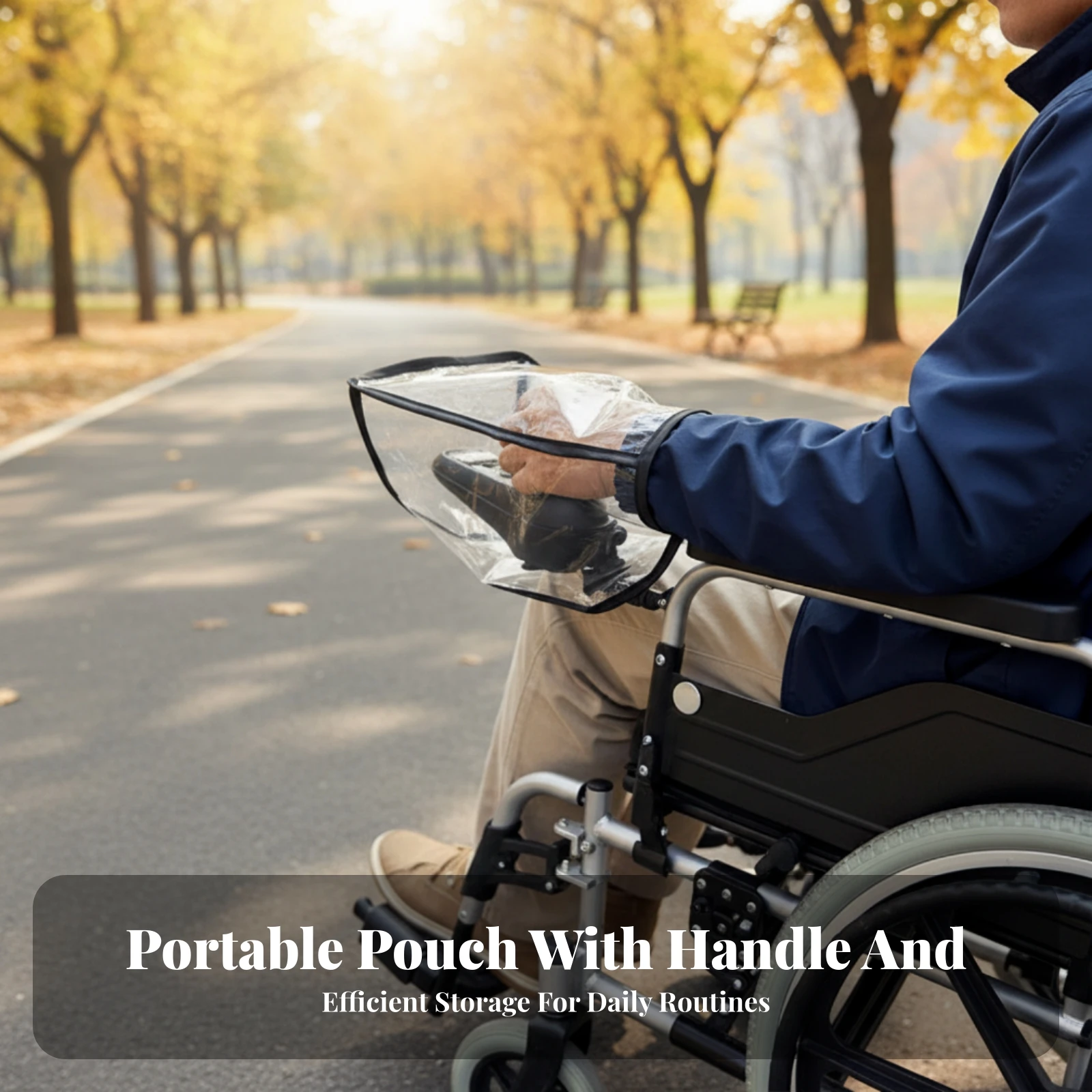 Rainproof Power Chair Cover Black Trim Waterproof Wheelchair Controller Cover Mobility Aid Accessory Secure Strap for Outdoors
Rainproof Power Chair Cover Black Trim Waterproof Wheelchair Controller Cover Mobility Aid Accessory Secure Strap for Outdoors