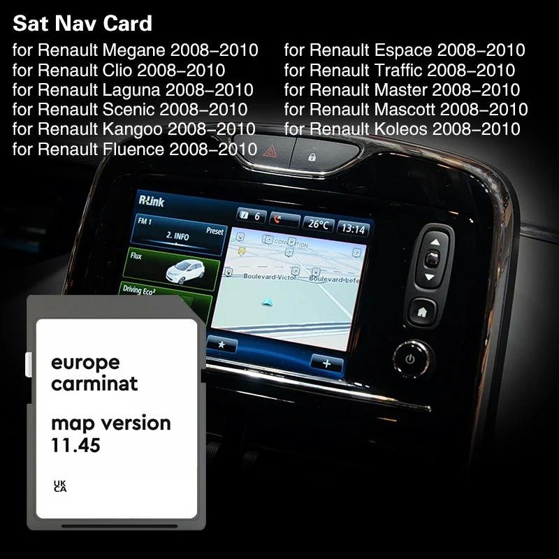 SD Card 8201756571 for Renault Megan Clio Laguna Scene Carminat 11.45 Europe Maps 2025 Sat Nav GPS Navigation 8GB
SD Card 8201756571 for Renault Megan Clio Laguna Scene Carminat 11.45 Europe Maps 2025 Sat Nav GPS Navigation 8GB
