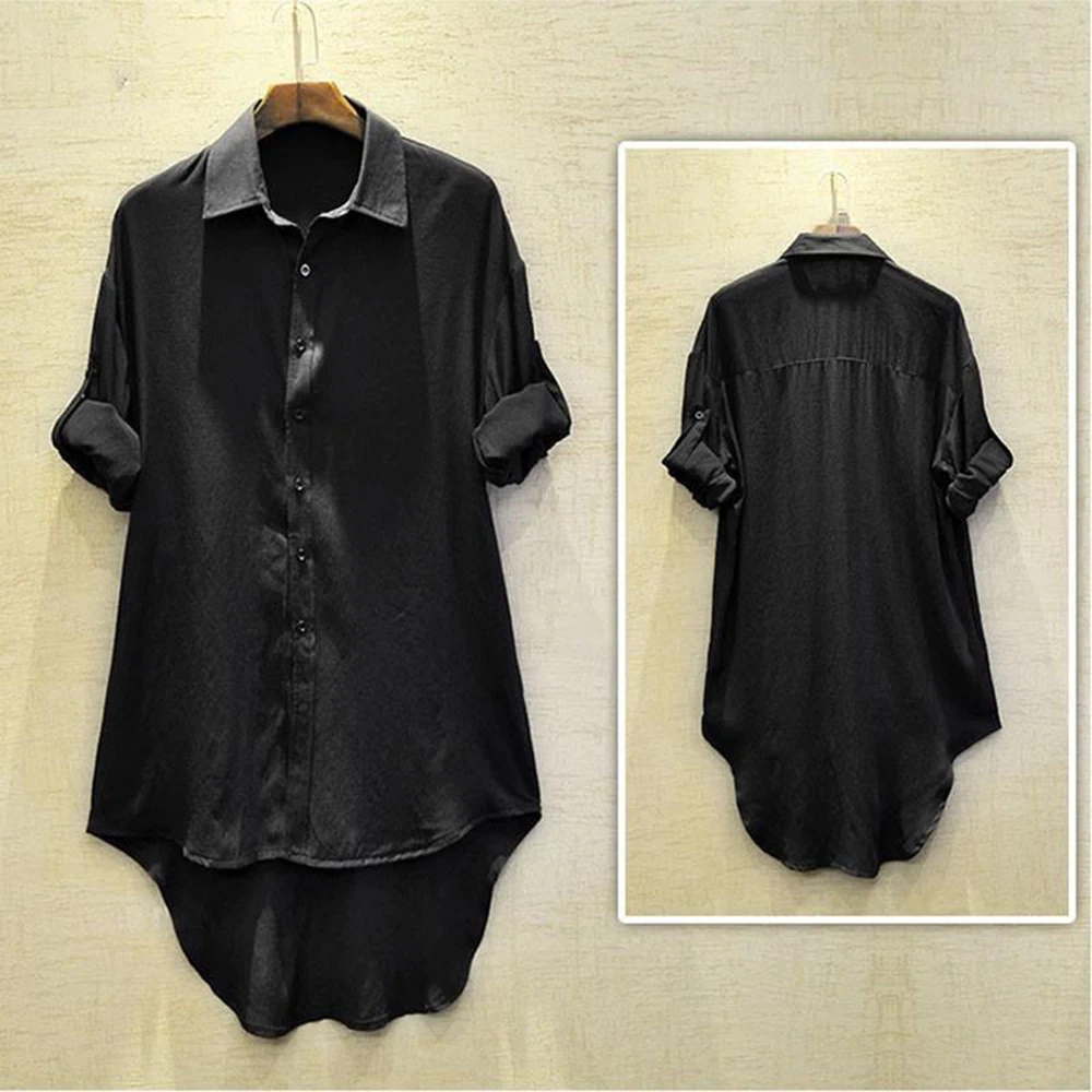 Mens Dark Irregular Mid-Length Swallowtail Shirt Streetwear Fashion Hip Hop Youth Trend Long-Sleeve Top Men'S Clothing 2026 New
Mens Dark Irregular Mid-Length Swallowtail Shirt Streetwear Fashion Hip Hop Youth Trend Long-Sleeve Top Men'S Clothing 2026 New