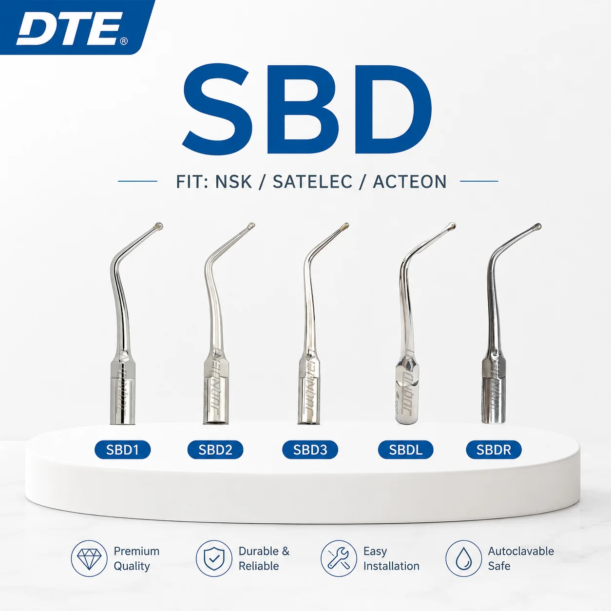 Original Woodpecker DTE Dental Ultrasonic Scaler Tips SBD1 SBD2 SBD3 SBDL SBDR for Cavity Preparation Fit NSK SATELEC ACTEON
Original Woodpecker DTE Dental Ultrasonic Scaler Tips SBD1 SBD2 SBD3 SBDL SBDR for Cavity Preparation Fit NSK SATELEC ACTEON