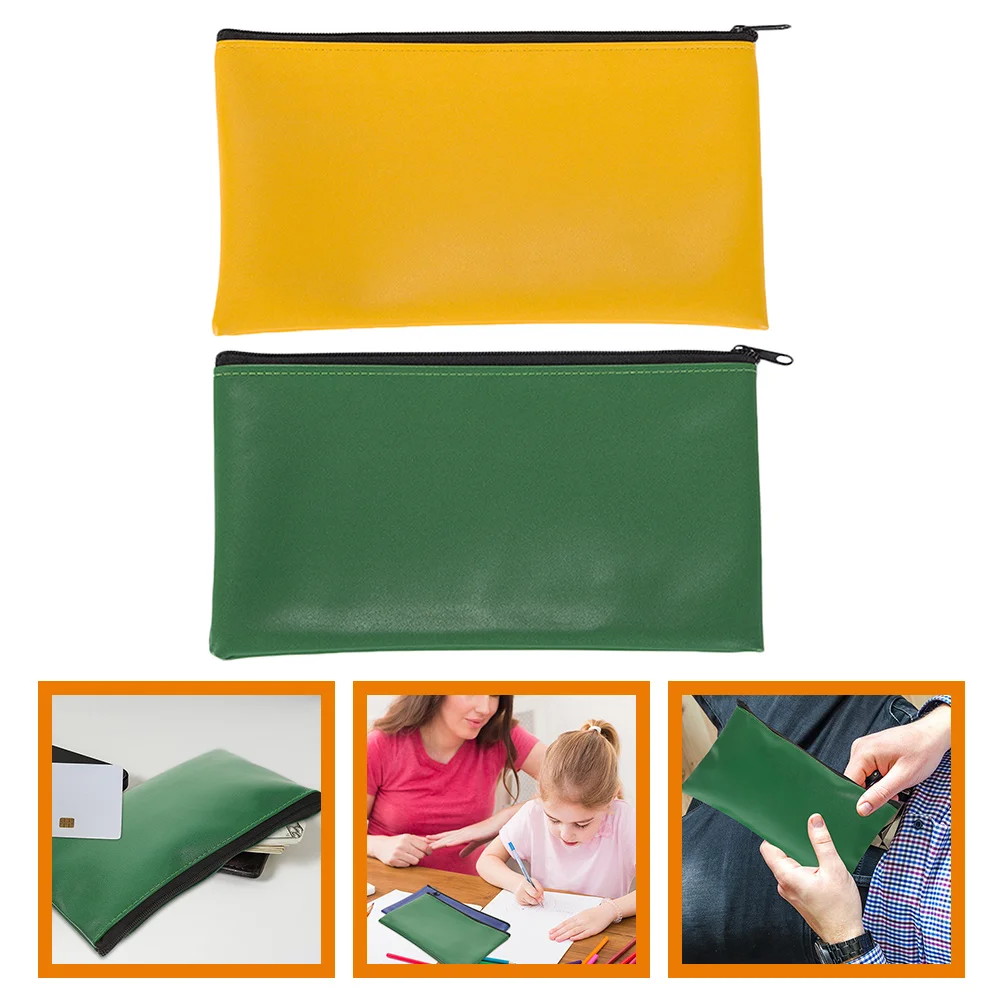 2 Pcs Waterproof Deposit Bag Portable Documents Bags Zipper Bank Practical File Pouch Folder Cash with Holder
2 Pcs Waterproof Deposit Bag Portable Documents Bags Zipper Bank Practical File Pouch Folder Cash with Holder