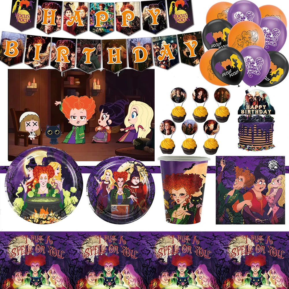 Disney Hocus Pocus 2 Theme Party Decorations Disposable Tableware Cup Plate Set Balloon Banner Cake Insert Kid Birthday Supplies
Disney Hocus Pocus 2 Theme Party Decorations Disposable Tableware Cup Plate Set Balloon Banner Cake Insert Kid Birthday Supplies