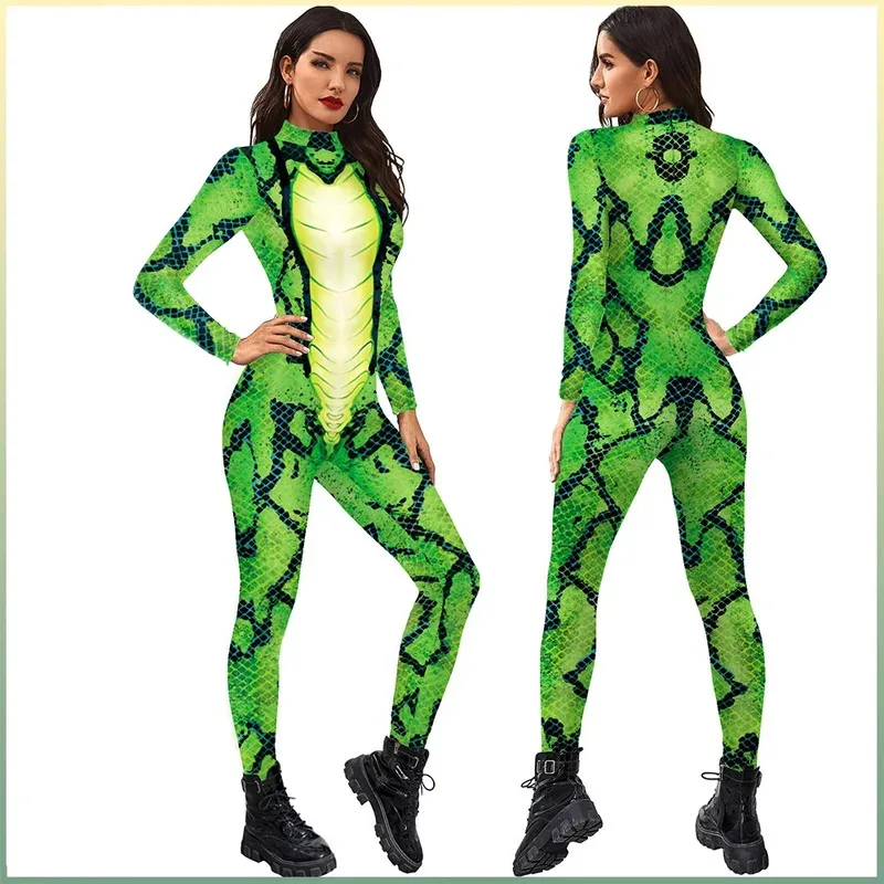 Women Men Green Python Snake 3D Print Jumpsuit Elastic Tight Bodysuit Halloween Cosplay Costumes Party Dress Up Outfit
Women Men Green Python Snake 3D Print Jumpsuit Elastic Tight Bodysuit Halloween Cosplay Costumes Party Dress Up Outfit