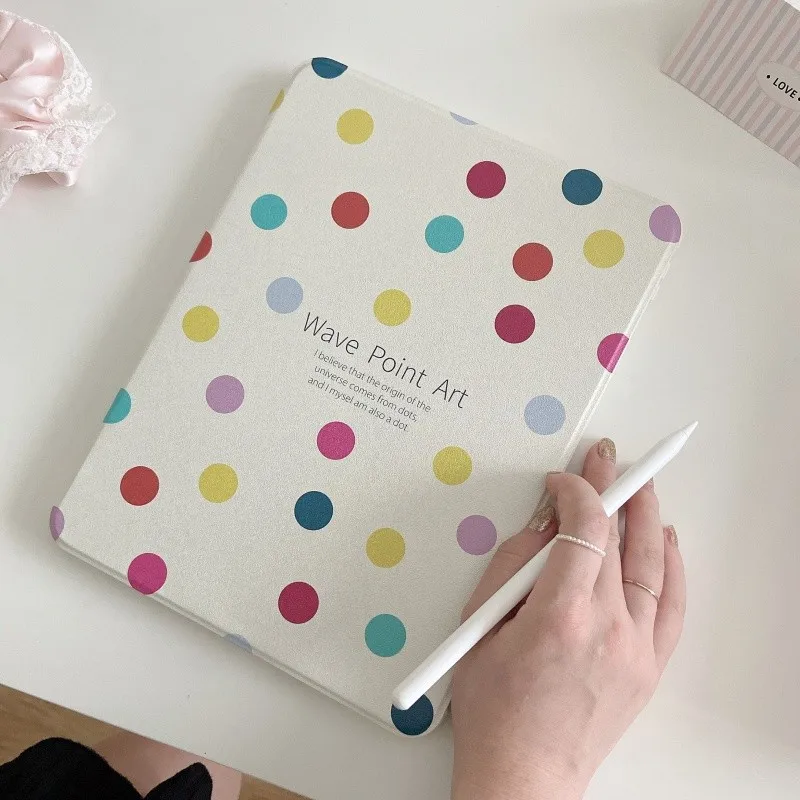 360 Rotating Stand with Pencil Holder Cute Colorful Polka Dot Tablet Case for iPad Air6/7/8 A16 A19 Pro 11in M2 M3 M4 M5 Cover
360 Rotating Stand with Pencil Holder Cute Colorful Polka Dot Tablet Case for iPad Air6/7/8 A16 A19 Pro 11in M2 M3 M4 M5 Cover