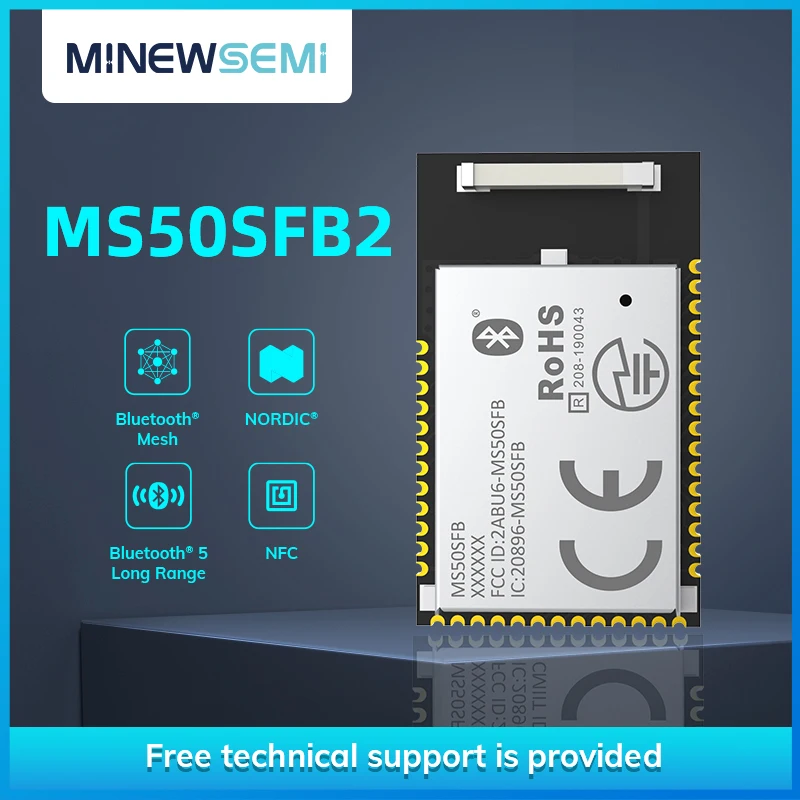 Беспроводной Радиочастотный приемопередатчик 2,4 ГГц nRF52832, модуль Bluetooth 5,0 ультра низкой мощности MS50SFB2 с чиповой антенной
Беспроводной Радиочастотный приемопередатчик 2,4 ГГц nRF52832, модуль Bluetooth 5,0 ультра низкой мощности MS50SFB2 с чиповой антенной