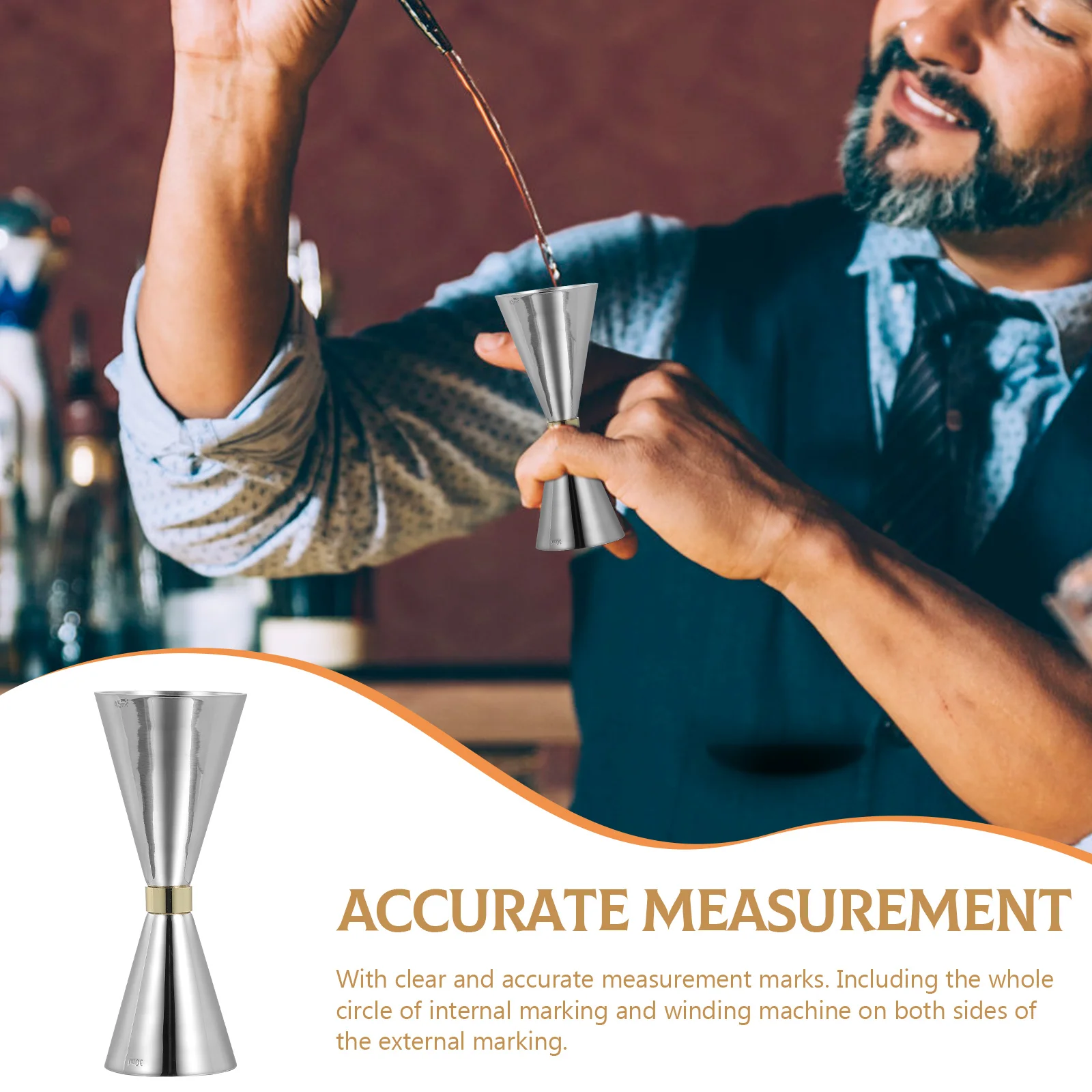 Measurer Cocktail Measuring Jigger Stainless Steel Spirit Cup Tool for Bartending with Measurements Jiggers
Measurer Cocktail Measuring Jigger Stainless Steel Spirit Cup Tool for Bartending with Measurements Jiggers