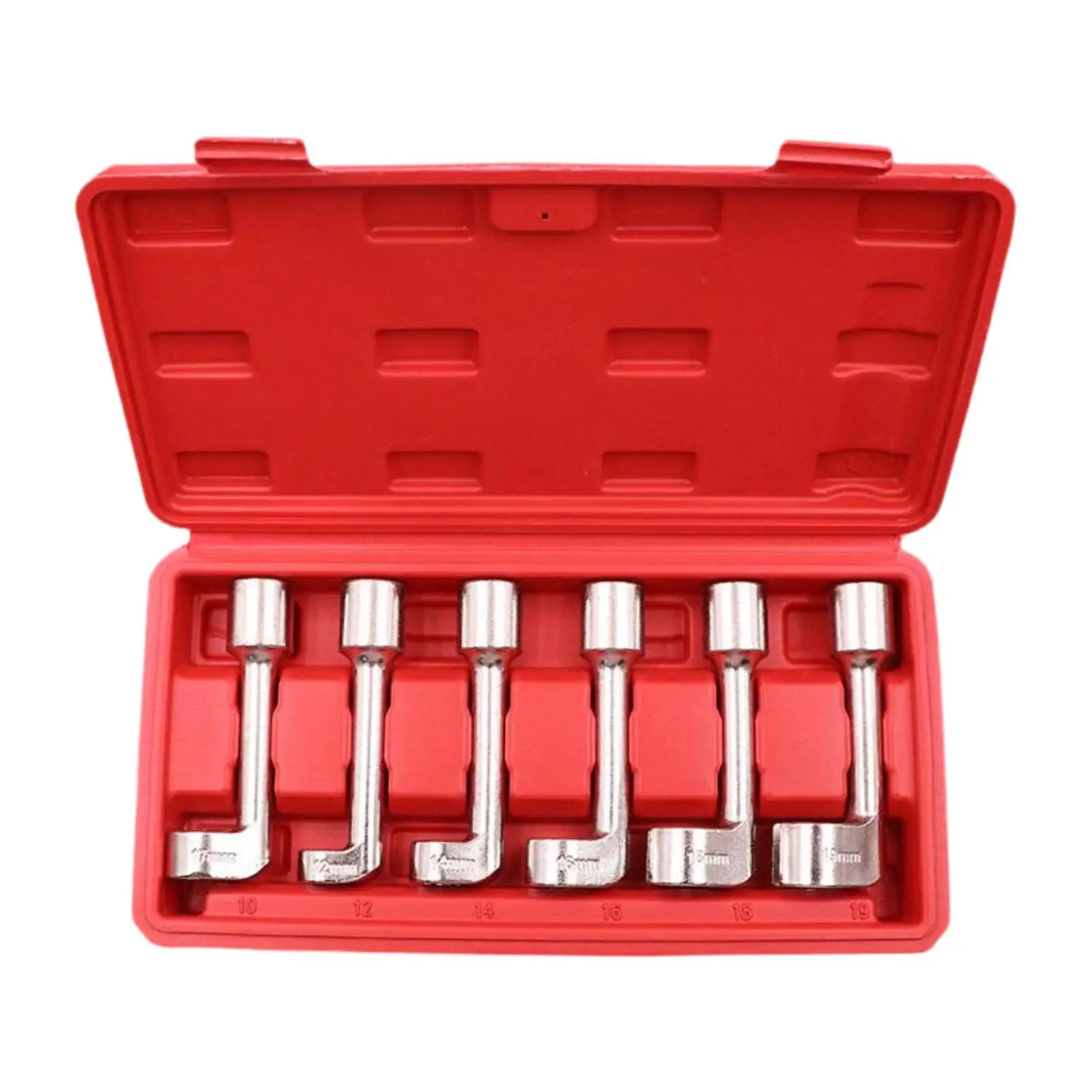 6Pcs L Type Diesel Injector Line Socket Wrench Set Hand Tools 1/2" DR 12 14 16 17 18 19 mm Fuel Line Dismantling Removal Tool
6Pcs L Type Diesel Injector Line Socket Wrench Set Hand Tools 1/2" DR 12 14 16 17 18 19 mm Fuel Line Dismantling Removal Tool