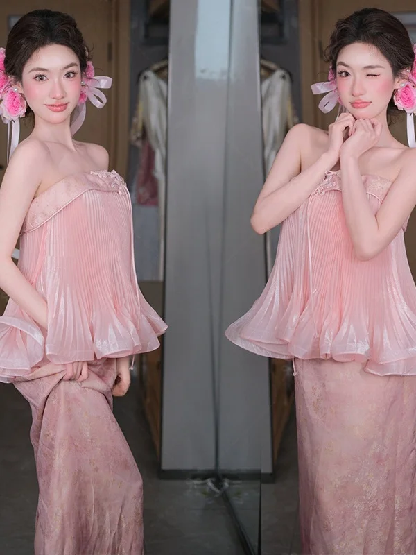 New Pink Strapless Gown for Women Wedding Ceremony Sensual Style Studio Photography Shoot Elegant Drunken Dress
New Pink Strapless Gown for Women Wedding Ceremony Sensual Style Studio Photography Shoot Elegant Drunken Dress
