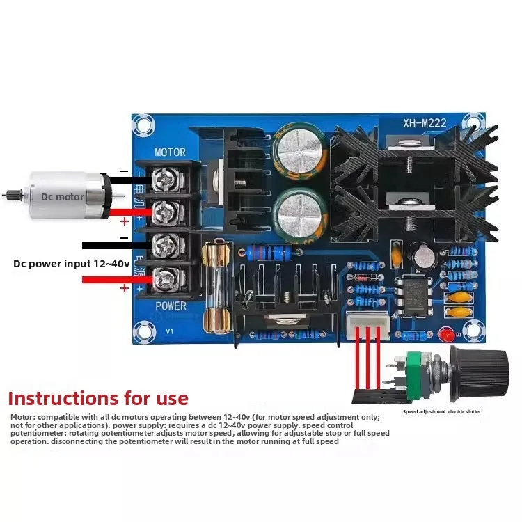 XH-M222 DC Motor Speed Controller | PWM Duty Cycle Adjustment High-Power Voltage Regulator Module
XH-M222 DC Motor Speed Controller | PWM Duty Cycle Adjustment High-Power Voltage Regulator Module