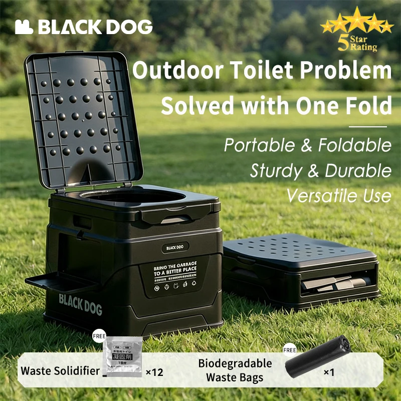 BLACKDOG PP Folding Camping Toilet, Portable Outdoor Emergency Toilet with Odor Control, Collapsible Commode for Travel RV
BLACKDOG PP Folding Camping Toilet, Portable Outdoor Emergency Toilet with Odor Control, Collapsible Commode for Travel RV