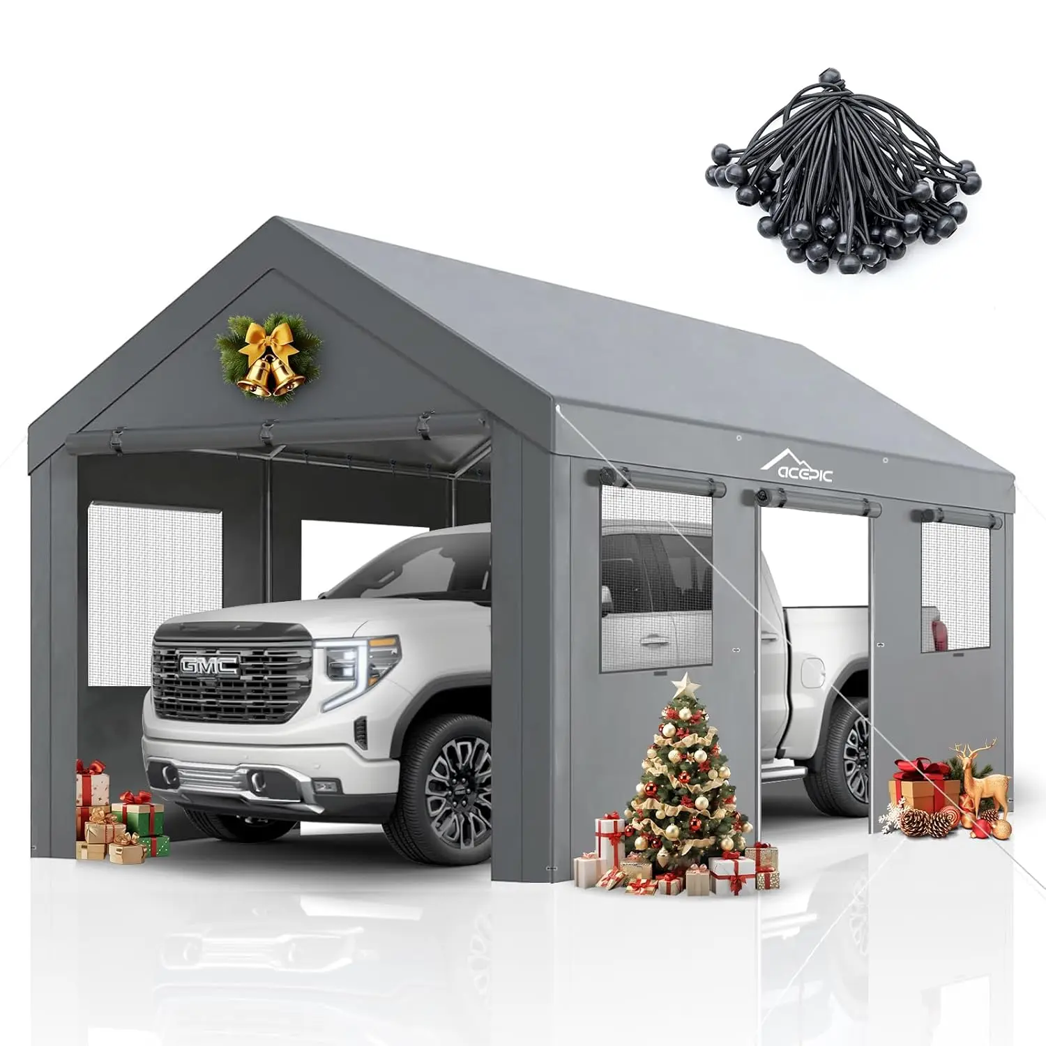 Carport 10x20ft Heavy Duty Carport с подвижными окнами и дверями, портативный гараж с устойчивым к ультрафиолетовому излучению, водонепроницаемым, всесезонным, Tar
Carport 10x20ft Heavy Duty Carport с подвижными окнами и дверями, портативный гараж с устойчивым к ультрафиолетовому излучению, водонепроницаемым, всесезонным, Tar