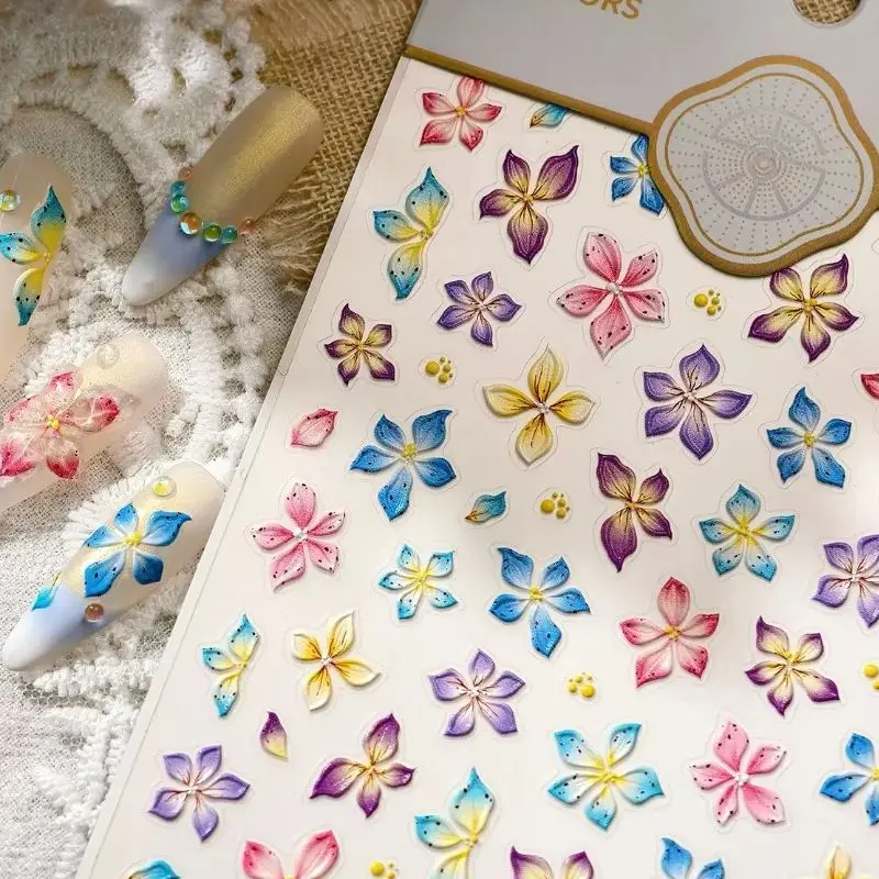 Colored Petals Flowers Summer 5D Embossed Reliefs Self Adhesive Nail Art Stickers Colorful Lily 3D Manicure Decals Wholesale
Colored Petals Flowers Summer 5D Embossed Reliefs Self Adhesive Nail Art Stickers Colorful Lily 3D Manicure Decals Wholesale