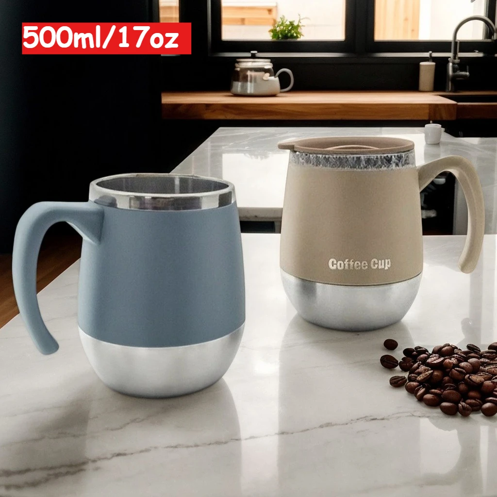 Вакуумная изолированная кофейная чашка из нержавеющей стали на 500 мл с защитой от разливов крышкой и ручкой, двухслойная термокружка для горячих и холодных напитков
Вакуумная изолированная кофейная чашка из нержавеющей стали на 500 мл с защитой от разливов крышкой и ручкой, двухслойная термокружка для горячих и холодных напитков