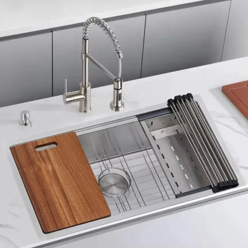 Premium Handmade Stainless Steel Single Bowl Sink, Luxury Modern Farmhouse Design
Premium Handmade Stainless Steel Single Bowl Sink, Luxury Modern Farmhouse Design