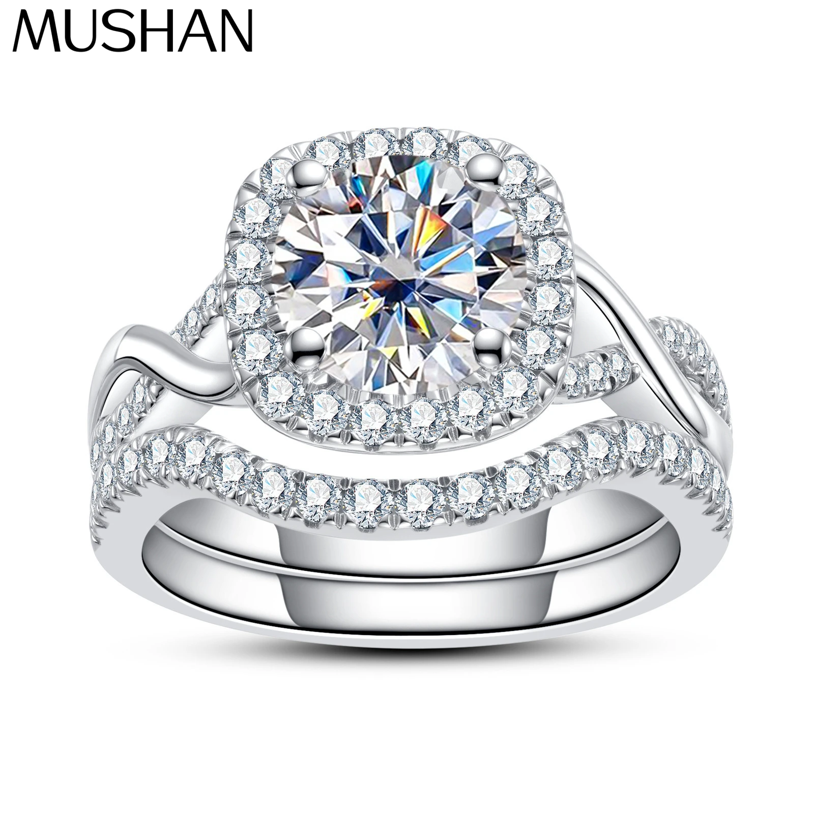 MuShan Luxury Jewelry 925 Sterling Silver Ring Round Moissanite Christmas Ring Ladies 18K Gold Plated MST Patent Fine Rings
MuShan Luxury Jewelry 925 Sterling Silver Ring Round Moissanite Christmas Ring Ladies 18K Gold Plated MST Patent Fine Rings