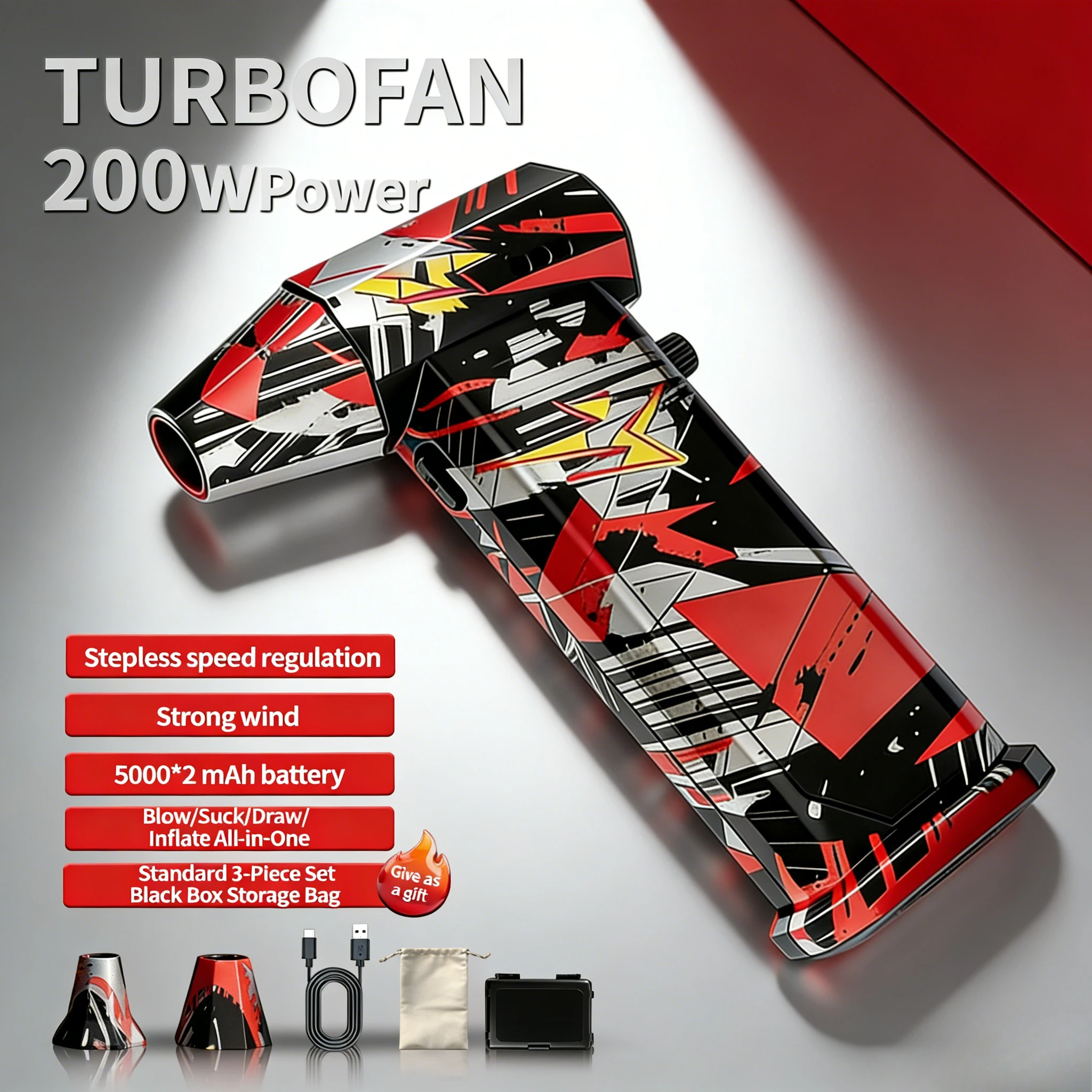 X9 Высокоскоростной беспроводной турбоструйный вентилятор 300000 об/мин Портативный воздушный пылесос Вентилятор сжатого воздуха Инструмент для выдувания пыли для электроники
X9 Высокоскоростной беспроводной турбоструйный вентилятор 300000 об/мин Портативный воздушный пылесос Вентилятор сжатого воздуха Инструмент для выдувания пыли для электроники